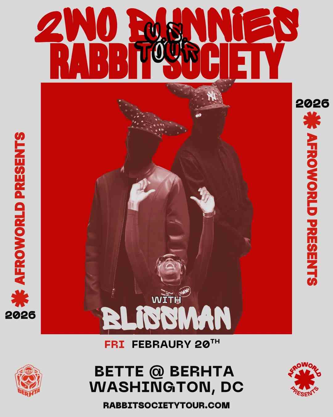 Afroworld: 2woBunnies & Blissman event flyer
