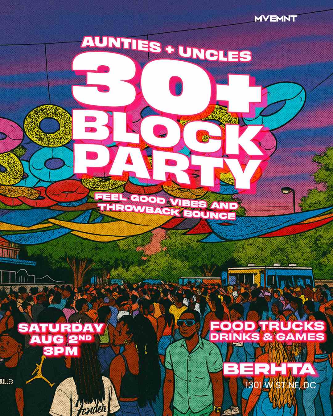 30+ Block Party | @JoinTheMVEMNT event flyer