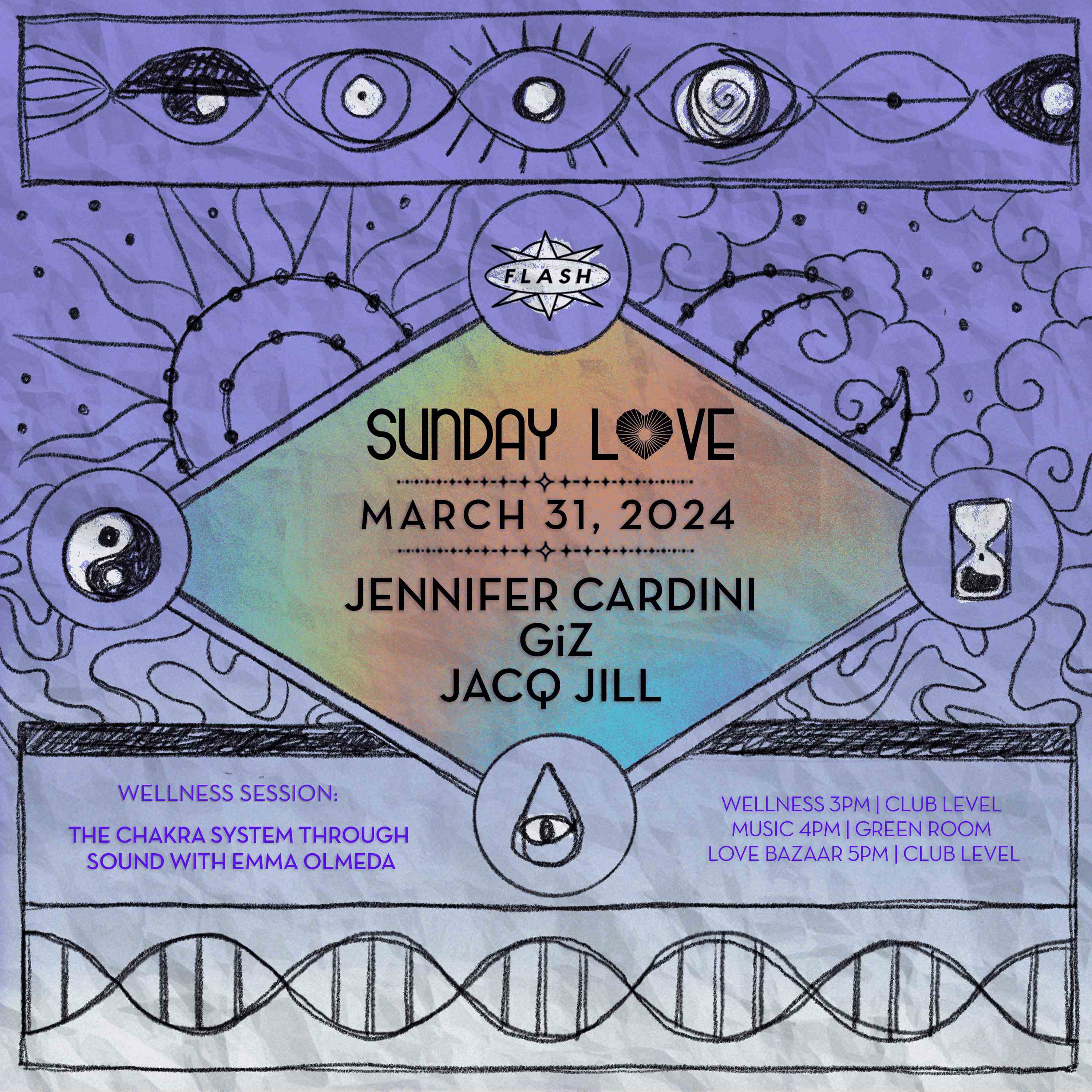 Sunday Love: Jennifer Cardini - GiZ - Jacq Jill event flyer