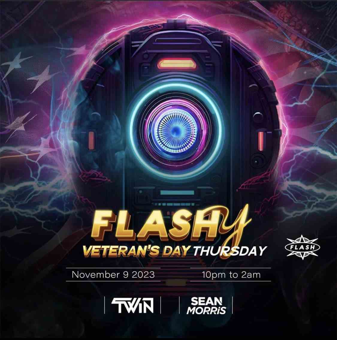 Flashy Thursday Veterans Day Weekend Rooftop Edition event flyer