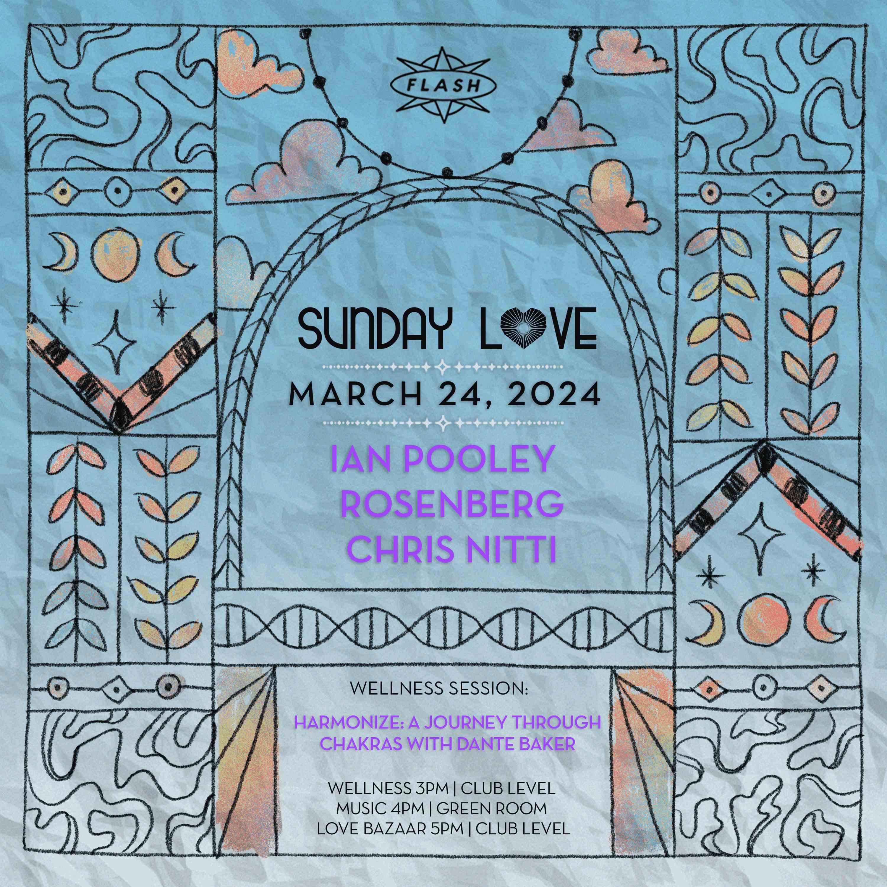 Sunday Love: Ian Pooley - Rosenberg - Chris Nitti event flyer