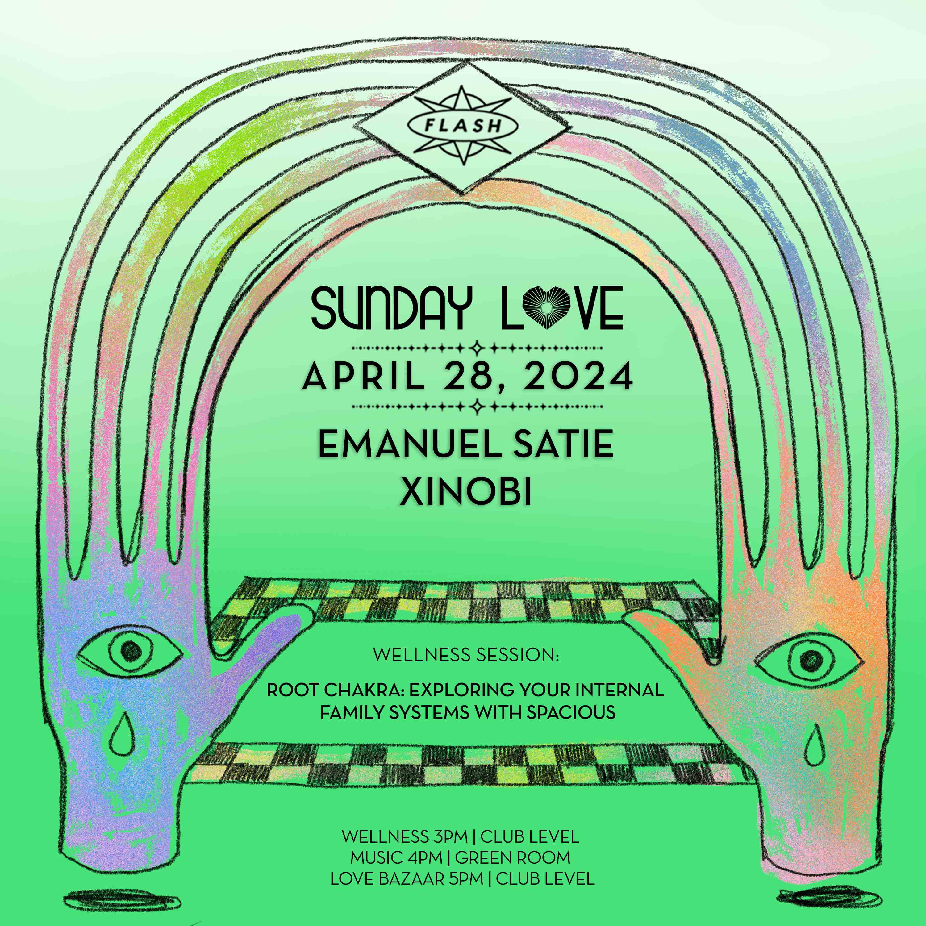 Sunday Love: Emanuel Satie - Xinobi event flyer