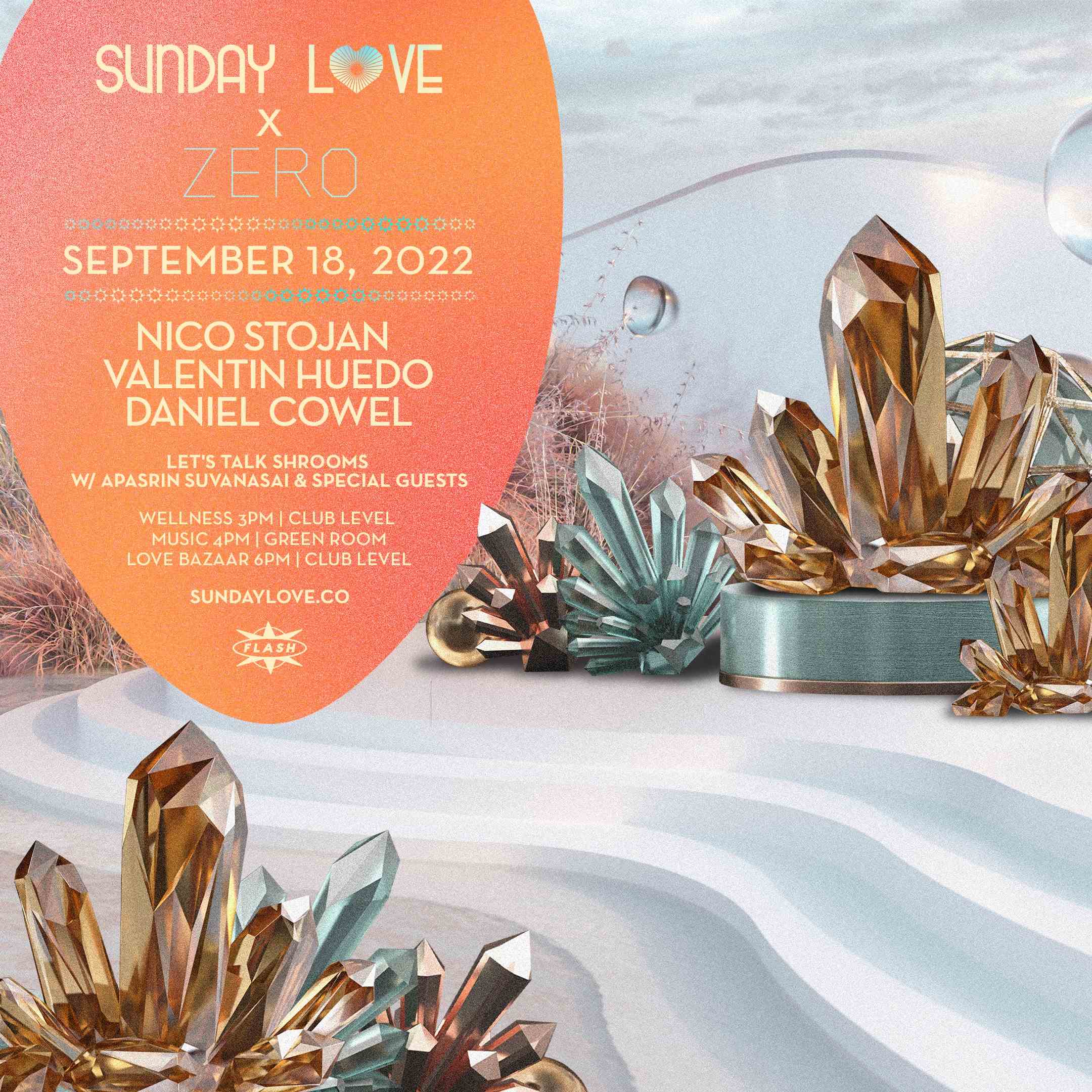 Event image for Sunday Love & Zero: Nico Stojan - Valentin Huedo - Daniel Cowel
