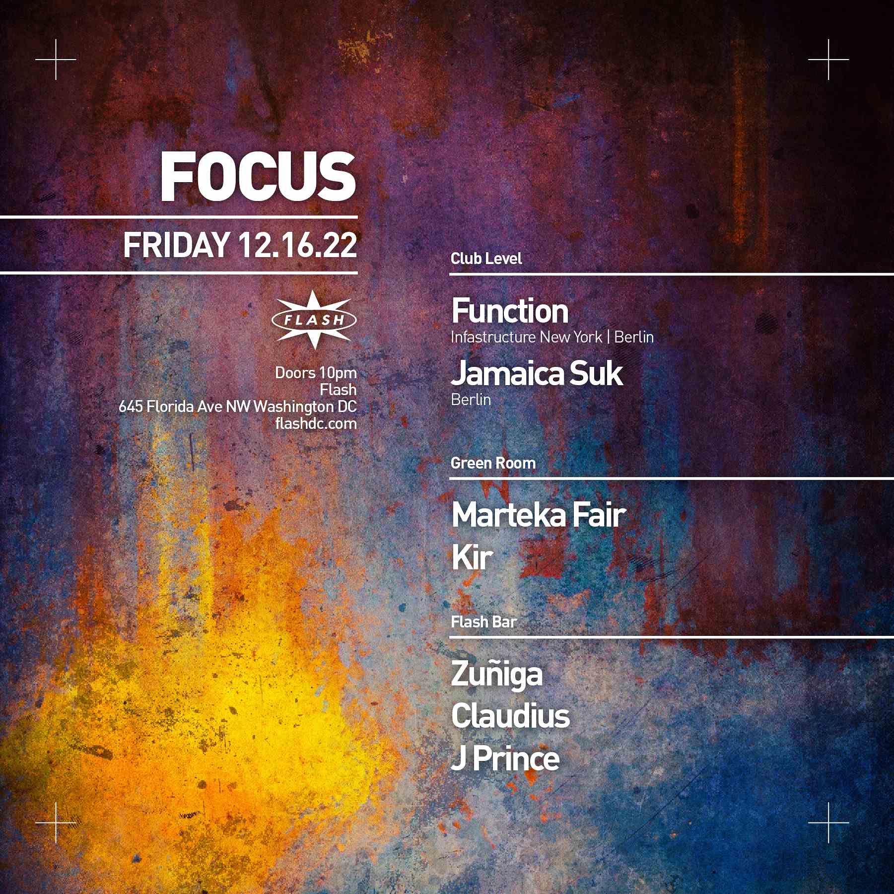 FOCUS: Function - Jamaica Suk - Marteka Fair - Kir - Zuñiga - Claudius - J Prince event thumbnail