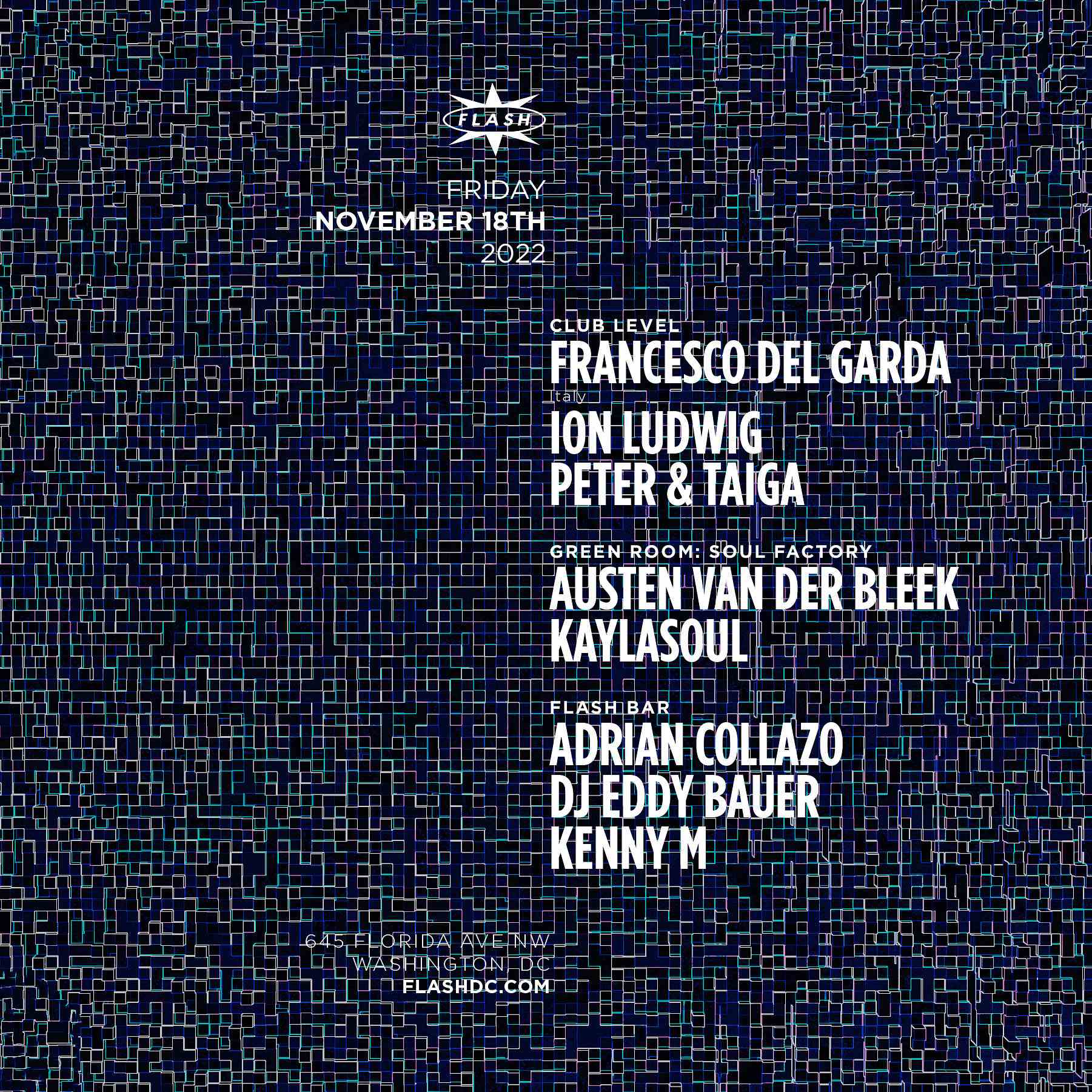 Event image for Francesco Del Garda - Ion Ludwig - Peter & Taiga - Austen Van der Bleek - KayLaSoul - Adrian Collazo - DJ Eddy Bauer - Kenny M