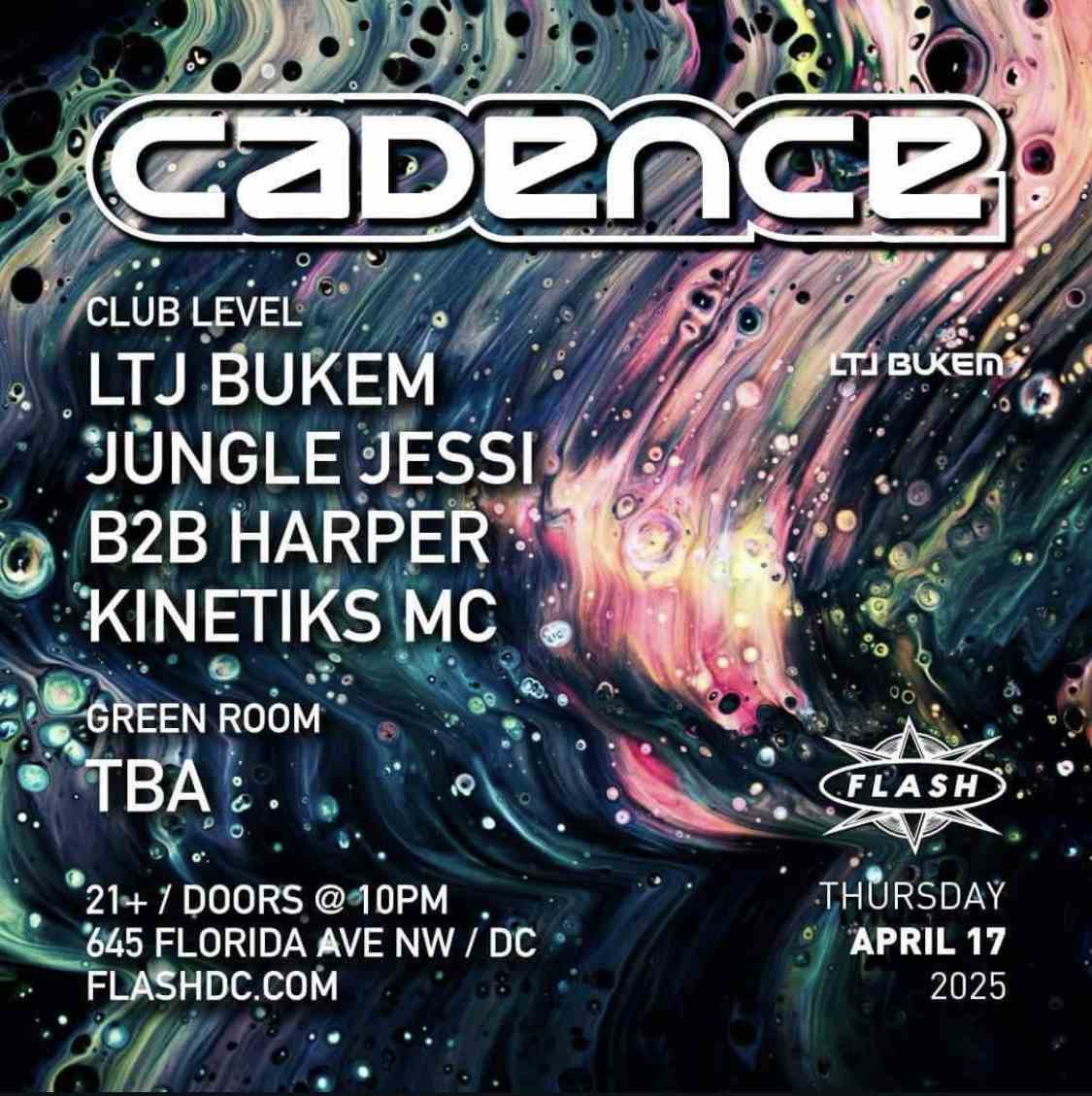 Cadence Presents LTJ Bukem event flyer