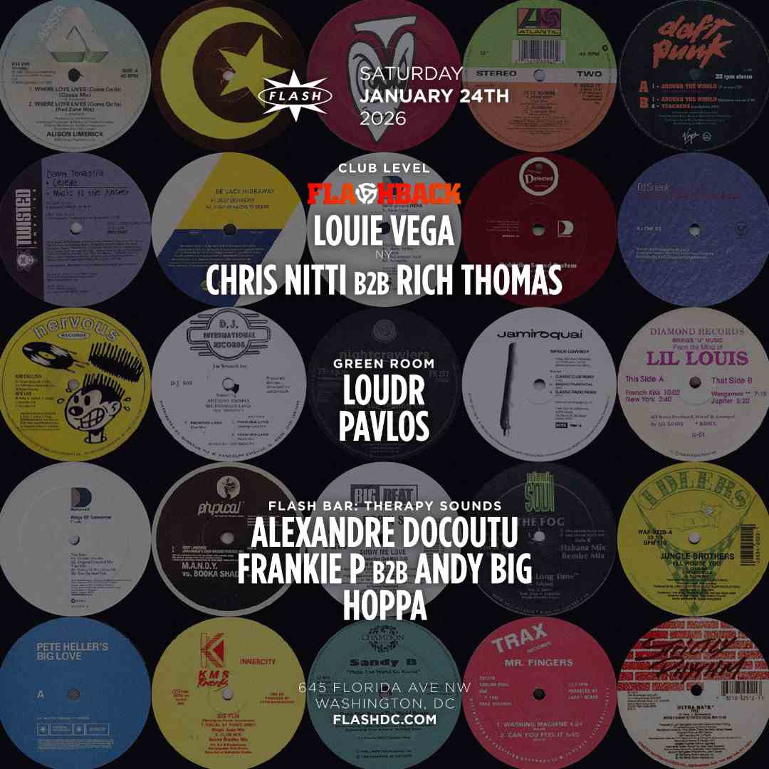 Louie Vega's Flashback event flyer