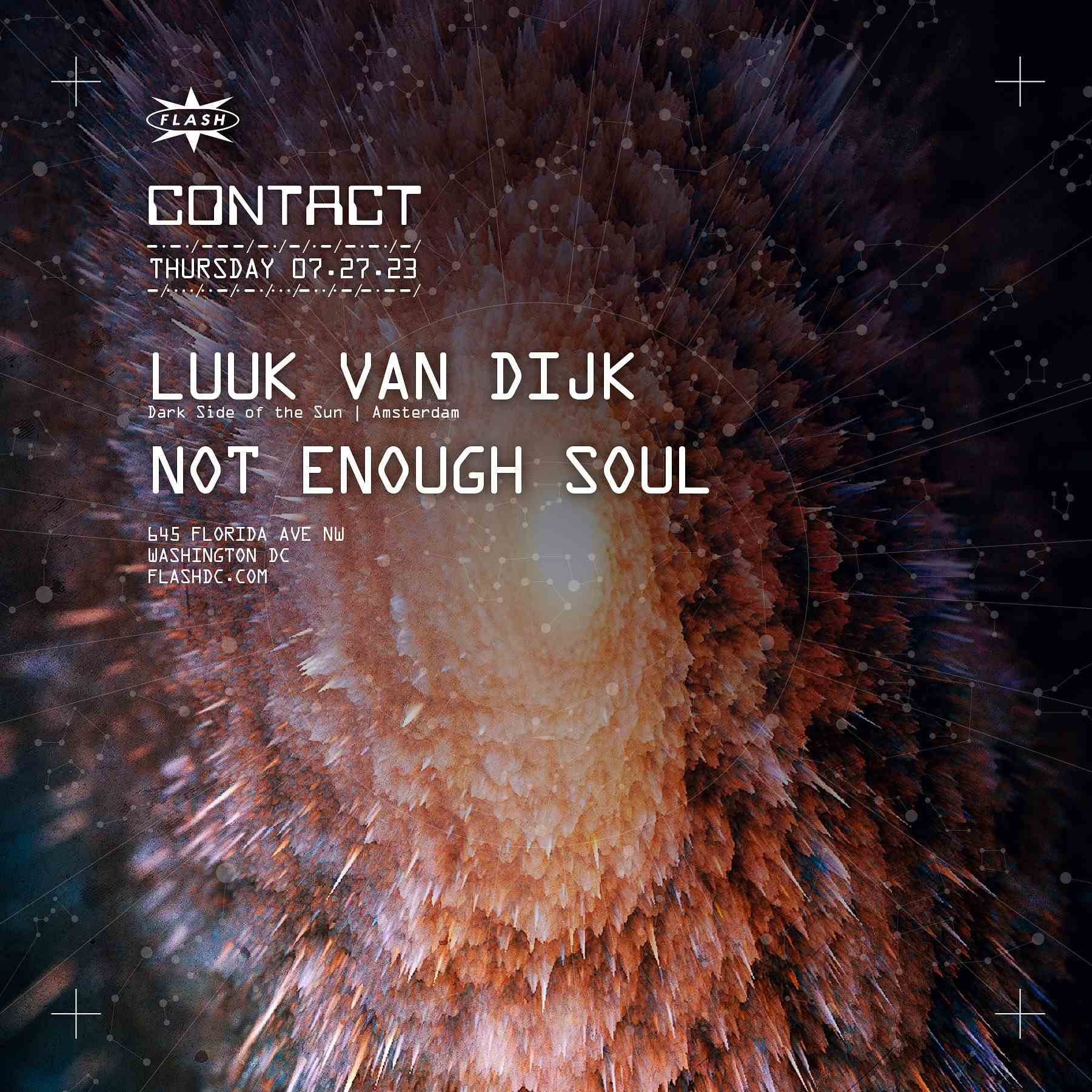 CONTACT: Luuk Van Dijk event flyer