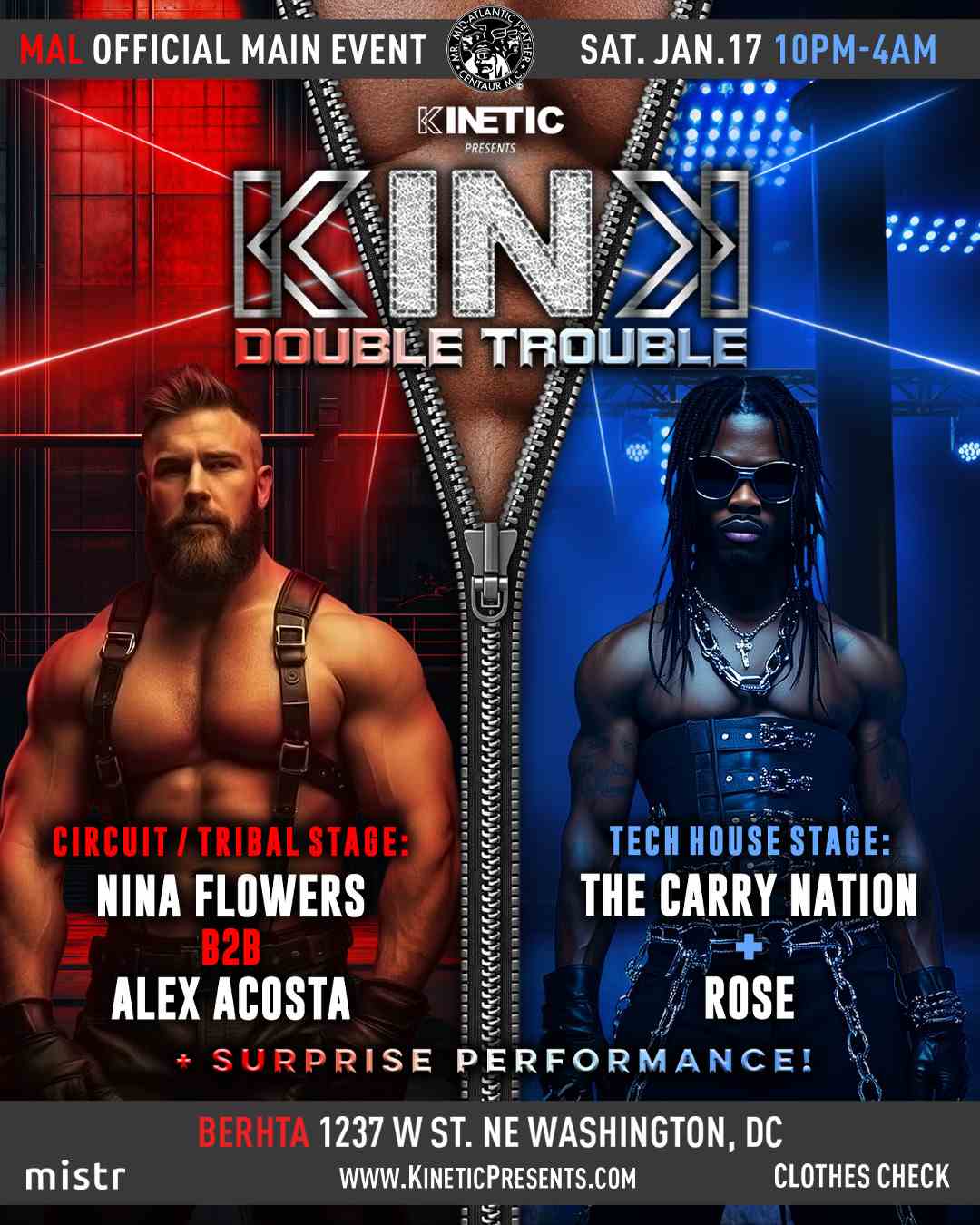 KINK Double Trouble: Official MAL Main Event event flyer