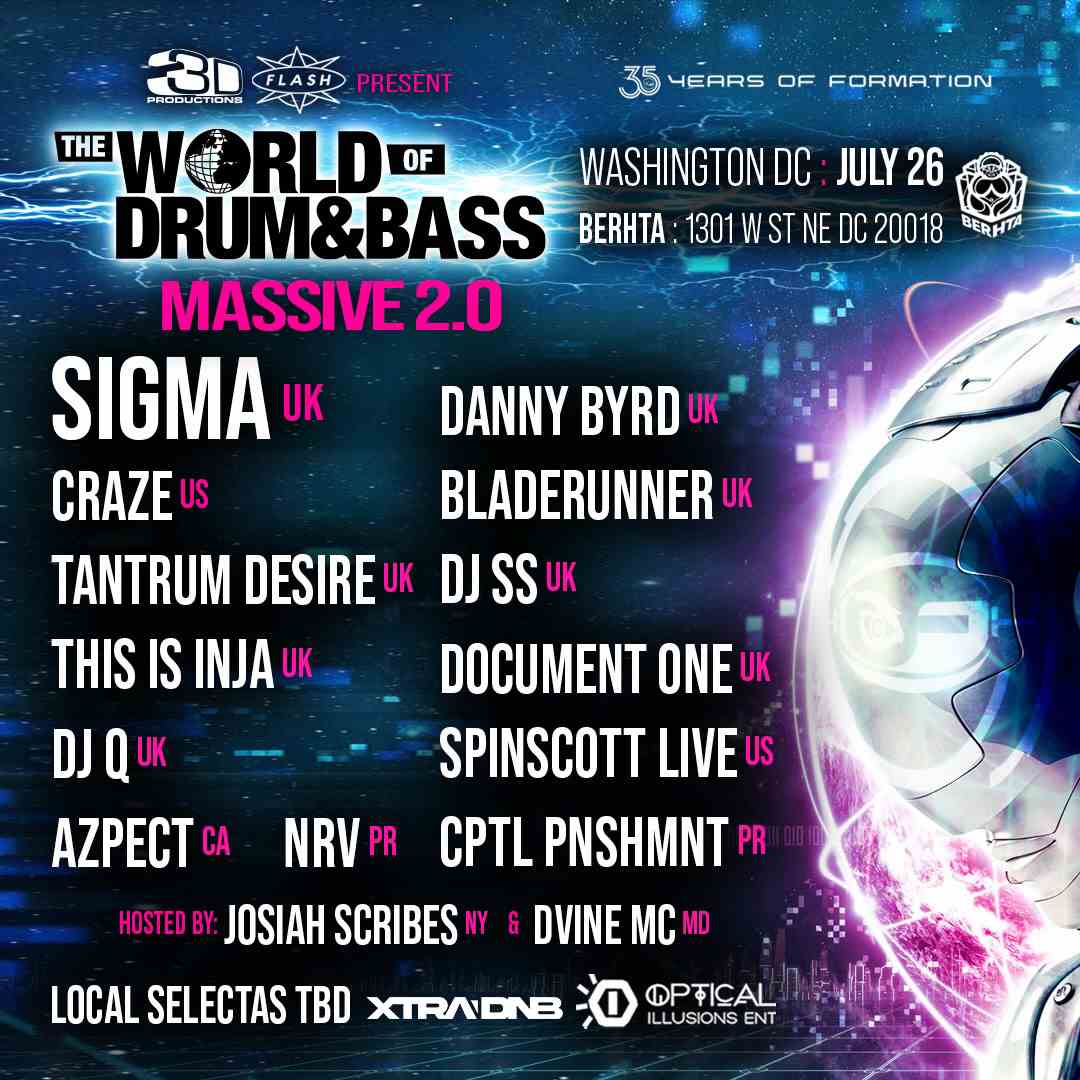 World of Drum & Bass Massive DC 2.0 at BERHTA event flyer