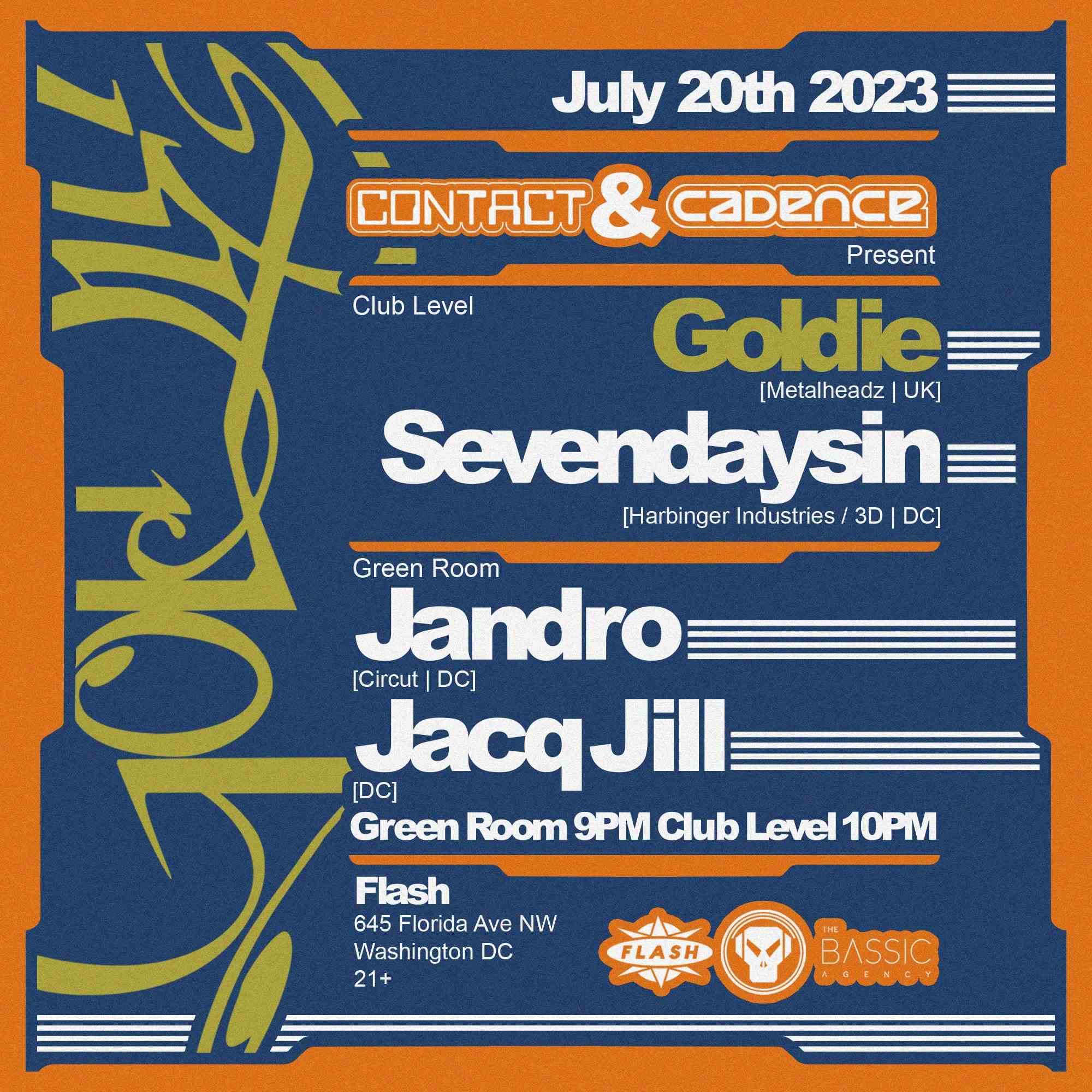 CONTACT x Cadence: Goldie event flyer