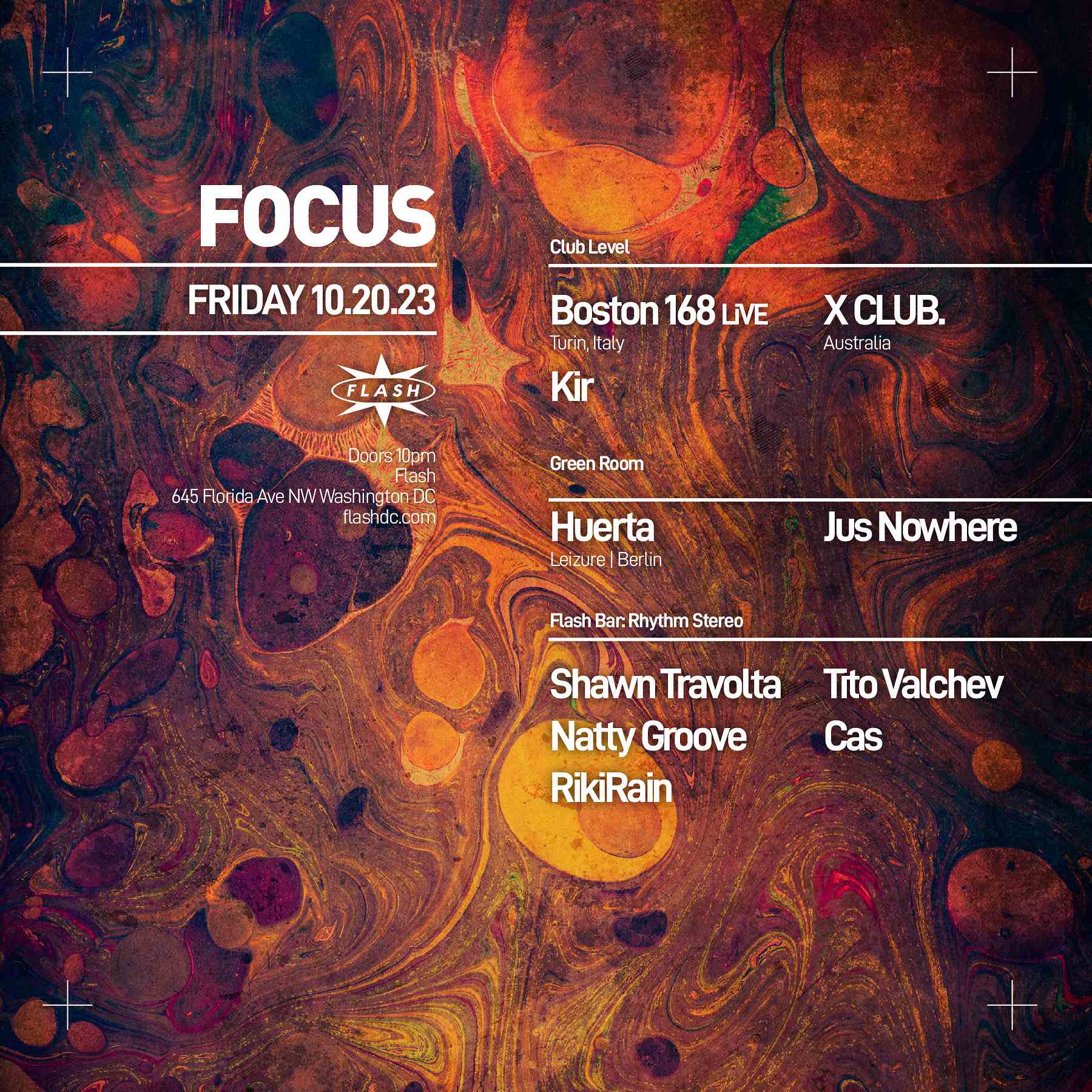 FOCUS: Boston 168 [LiVE] - X CLUB. event flyer