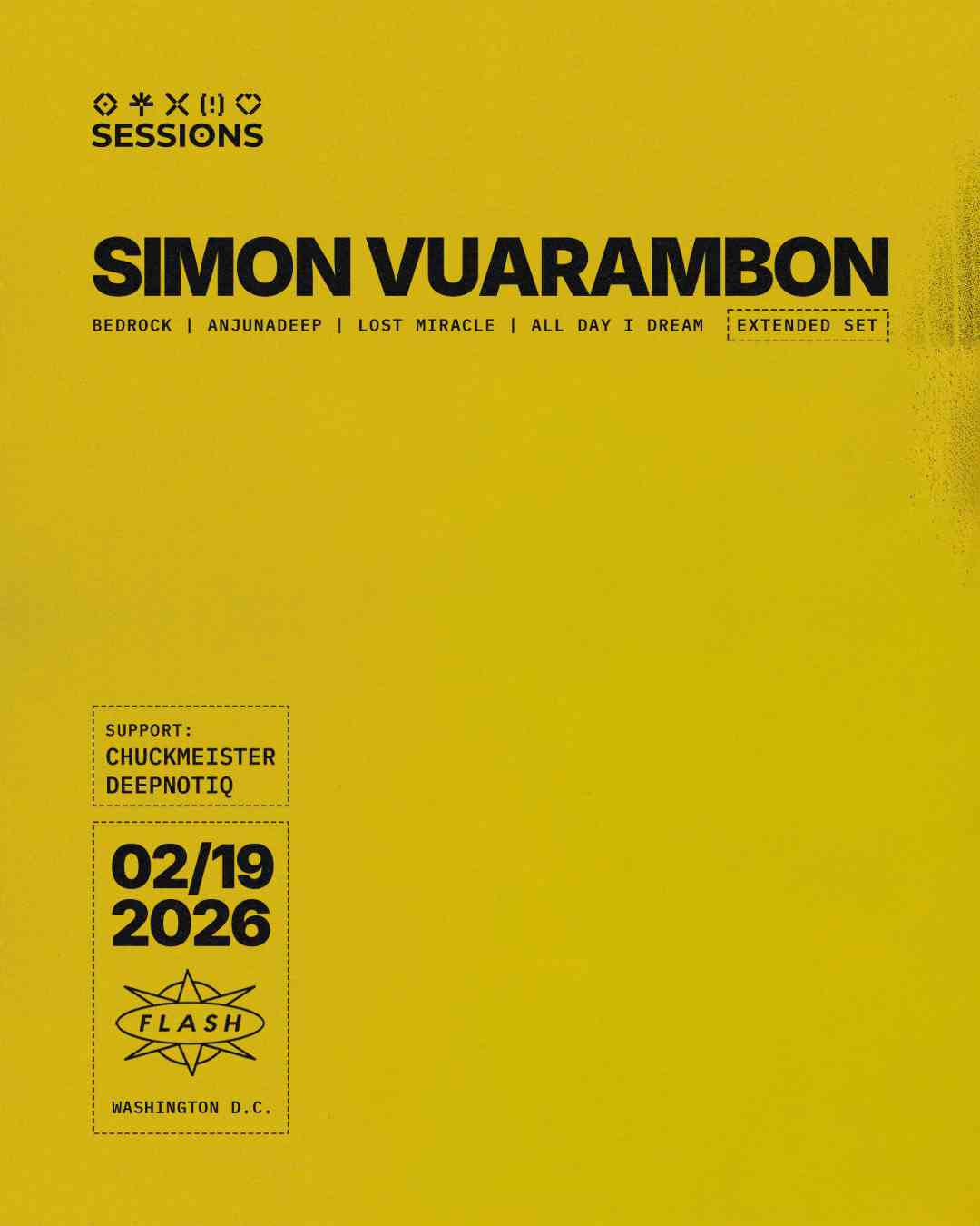Sessions presents: SIMON VUARAMBON event flyer