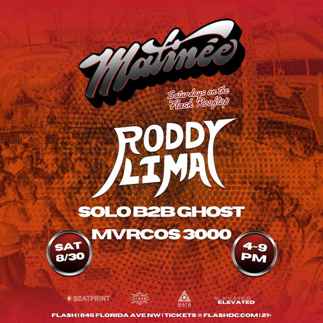 Matinée Day Party: Roddy Lima - Solo b2b Ghost - Mvrcos 3000 event flyer
