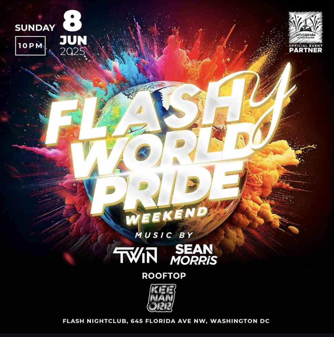 Flashy World Pride Weekend! event flyer