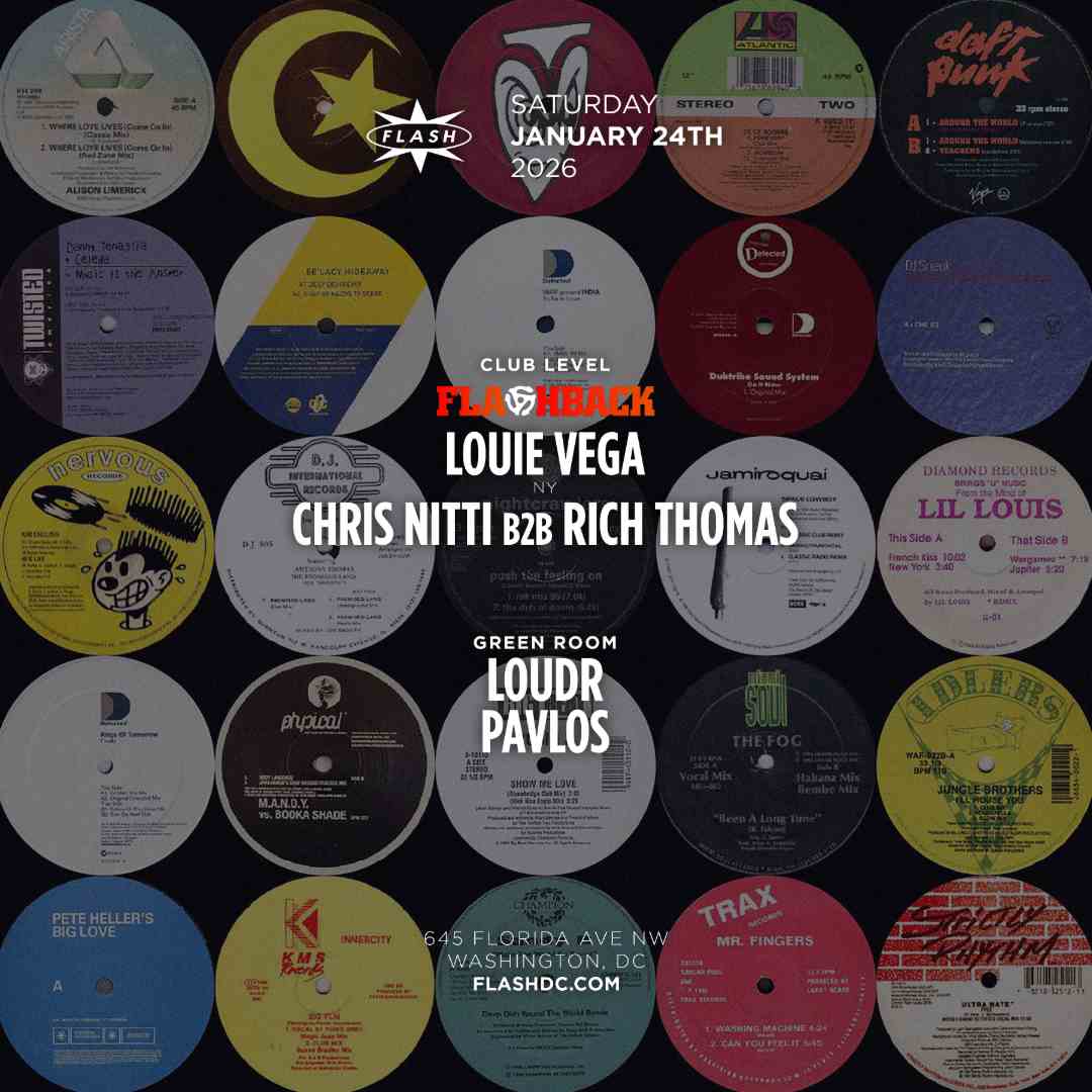 Louie Vega's Flashback event flyer