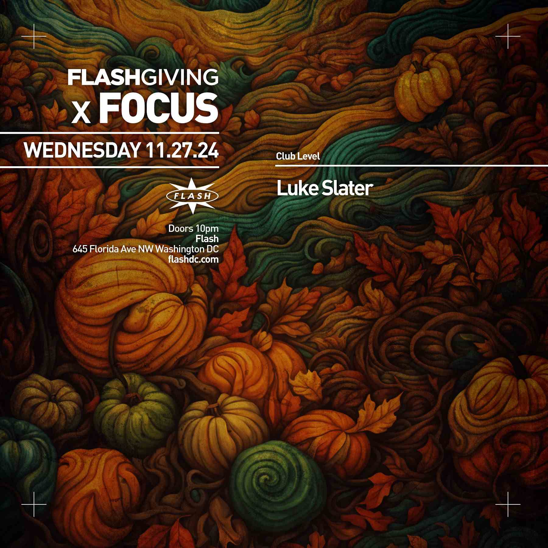 FlashGiving x FOCUS: Luke Slater event flyer