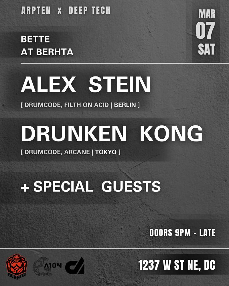 Alex Stein x Drunken Kong  event flyer