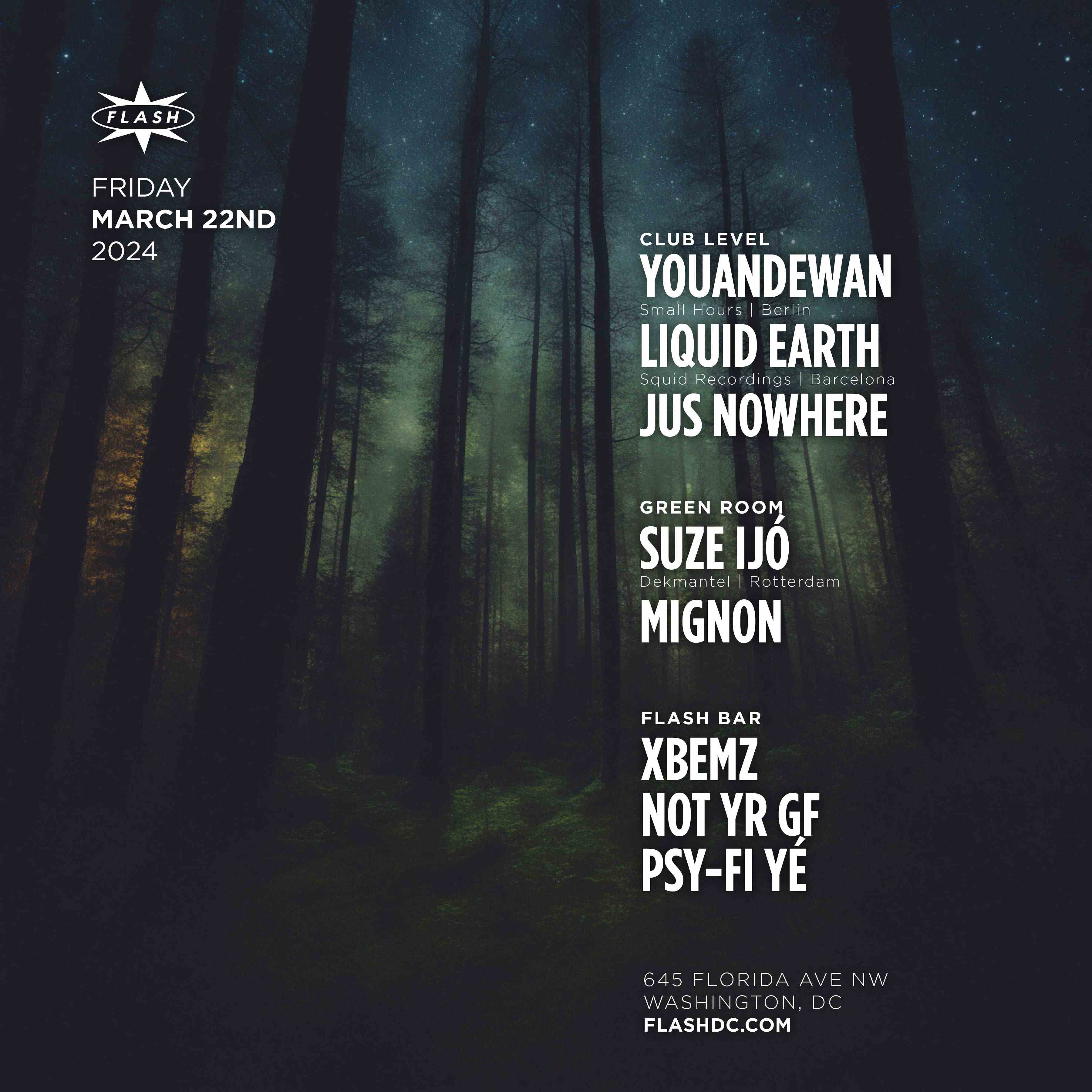 Youandewan - Liquid Earth event flyer