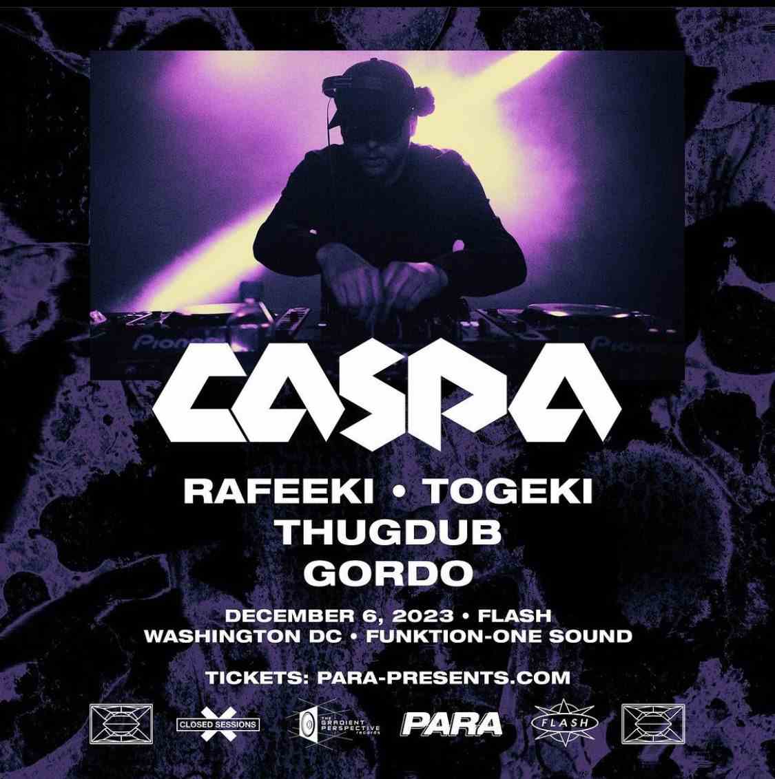 Para Presents, The Gradient Perspective & Closed Sessions Presents: Caspa event flyer
