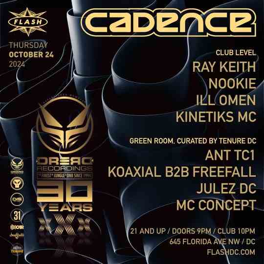 Cadence + Tenure Present 30 Years of Dread Recordings event flyer