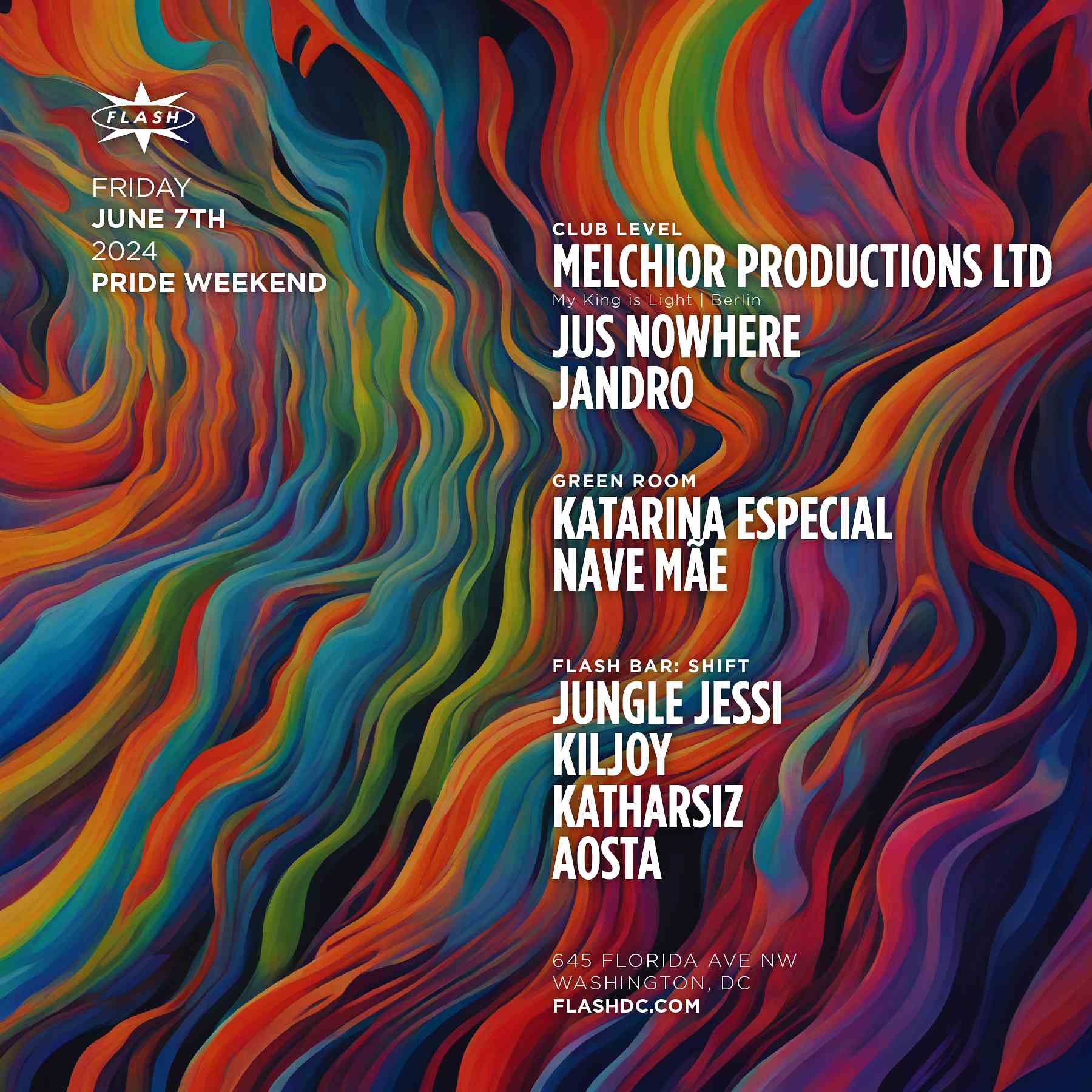 Melchior Productions LTD event flyer
