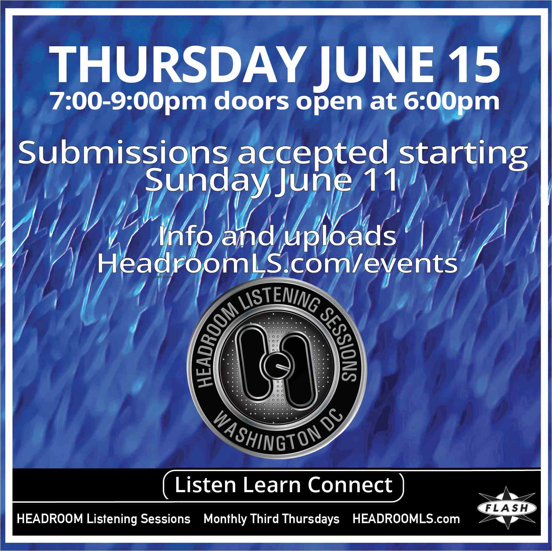 Headroom Listening Sessions event flyer