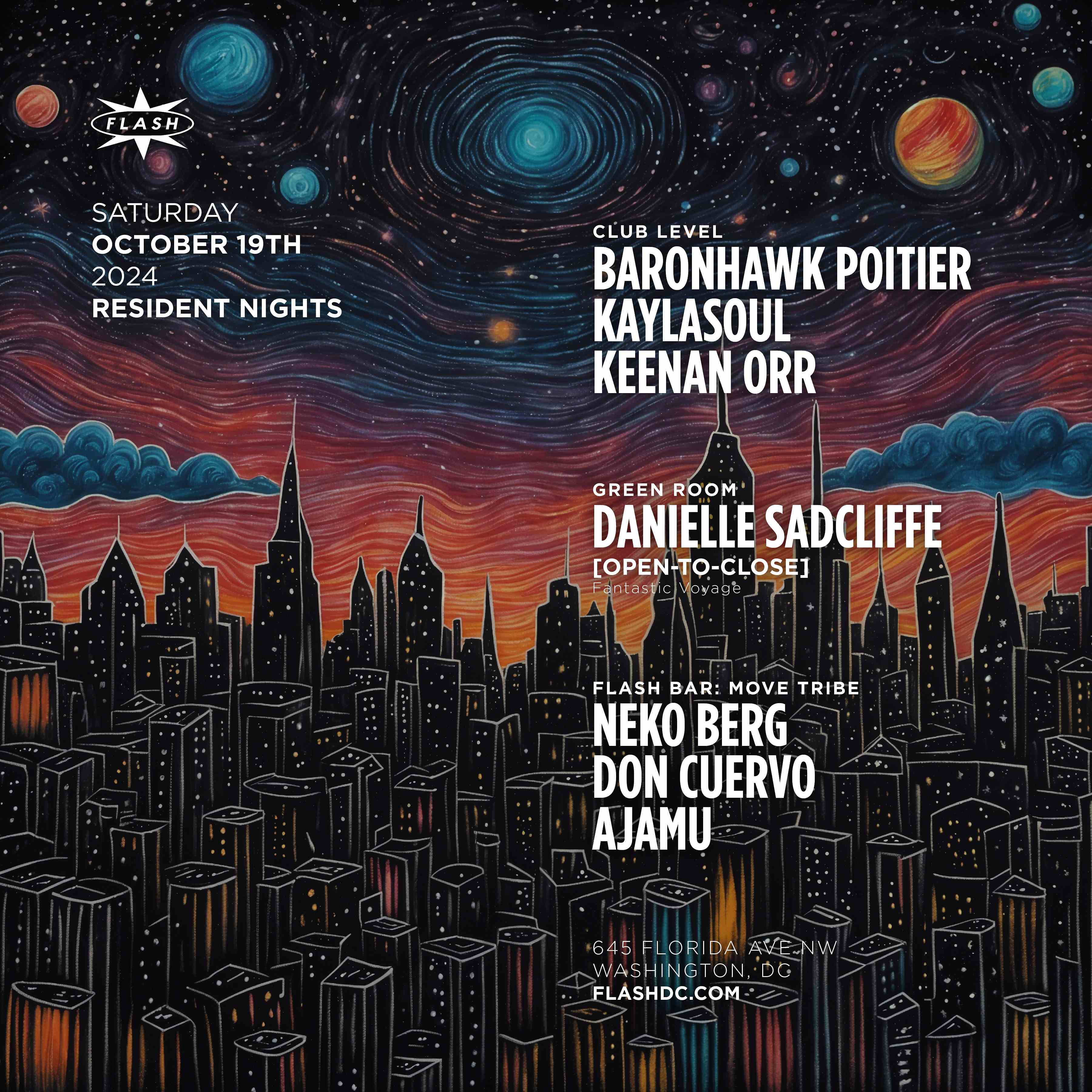 Resident Nights: Baronhawk Poitier - KayLaSoul - Keenan Orr event flyer