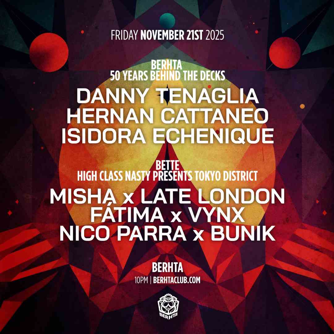 50 Years Behind The Decks: Danny Tenaglia - Hernan Cattaneo event flyer