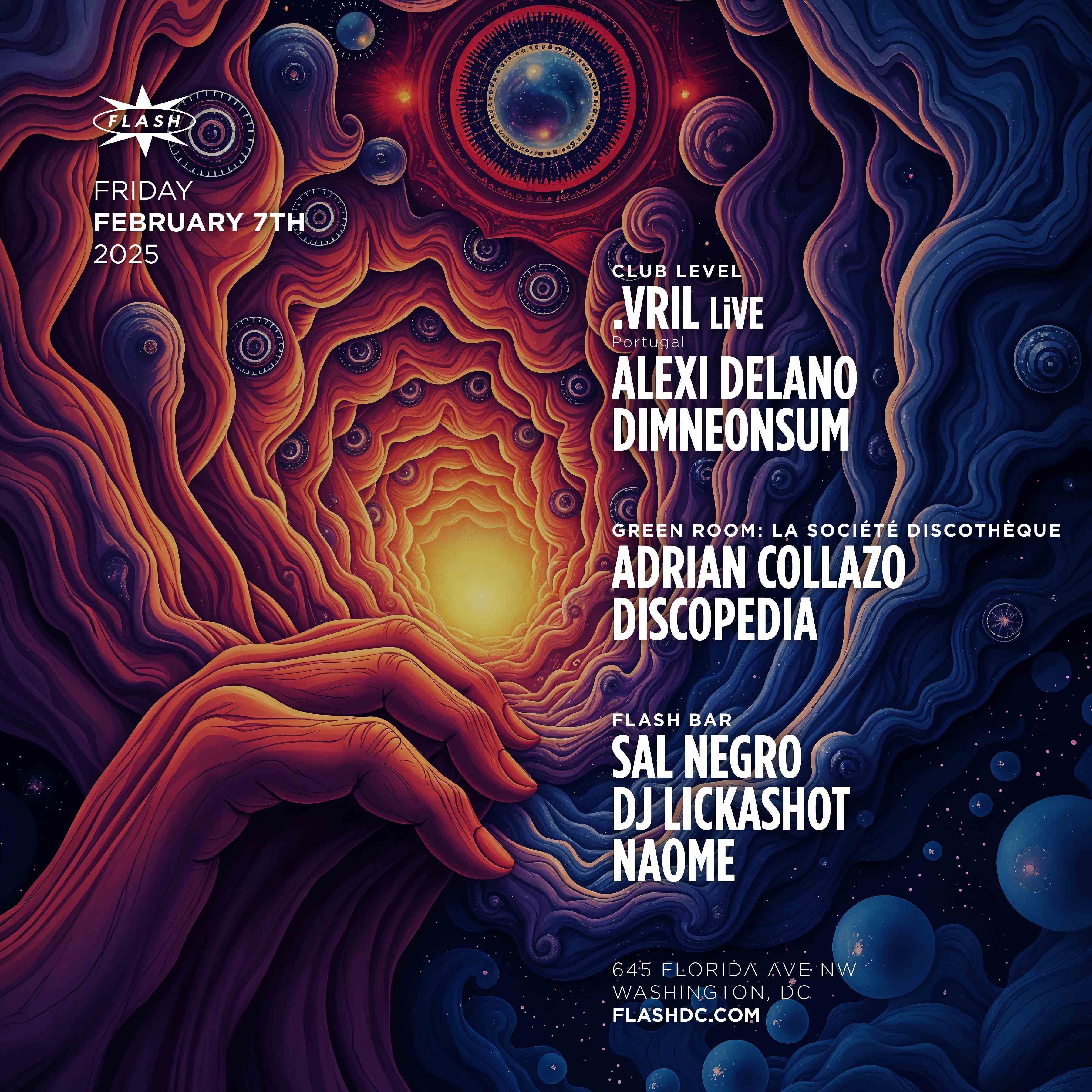 .VRIL [LiVE] - Alexi Delano event flyer