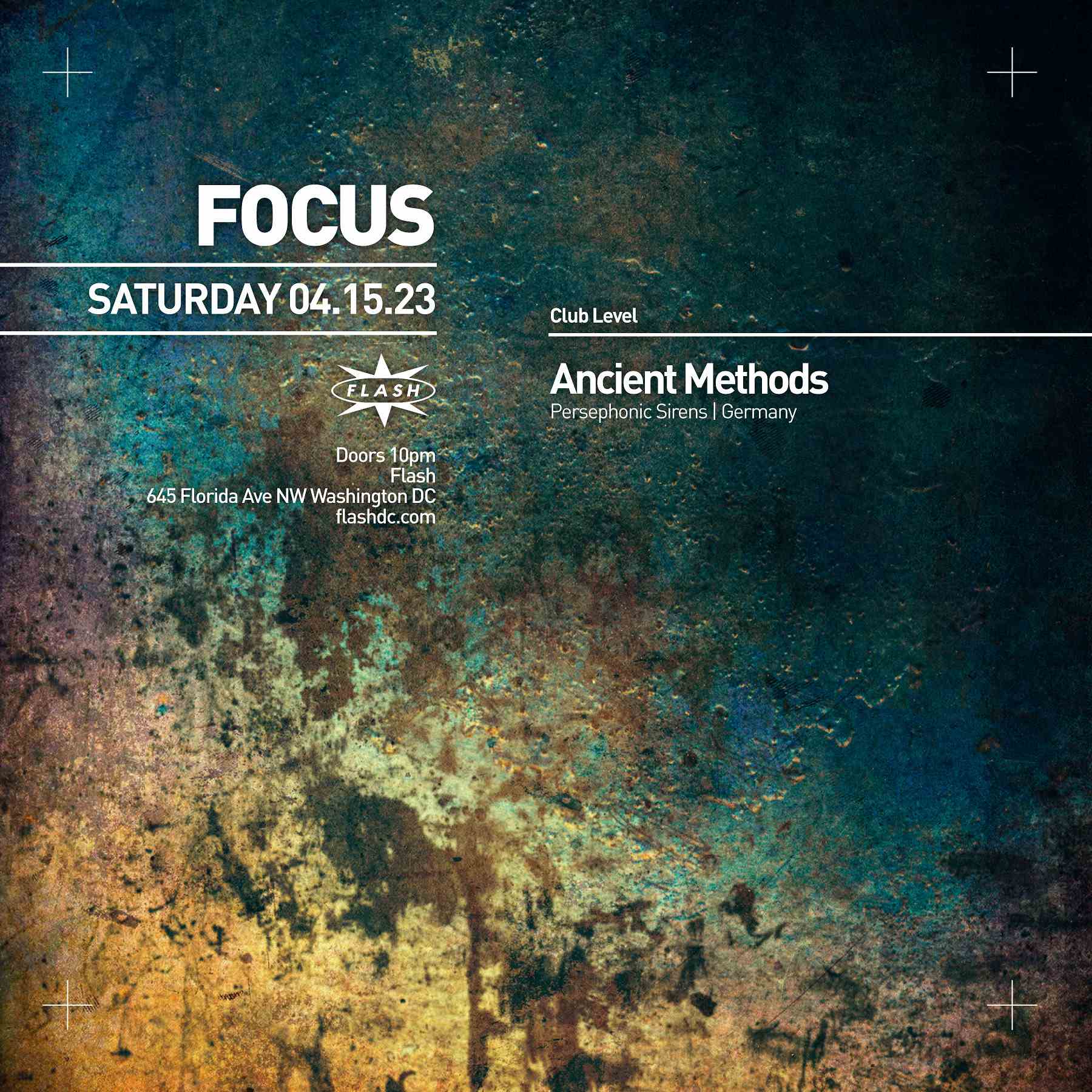 FOCUS: Ancient Methods event flyer