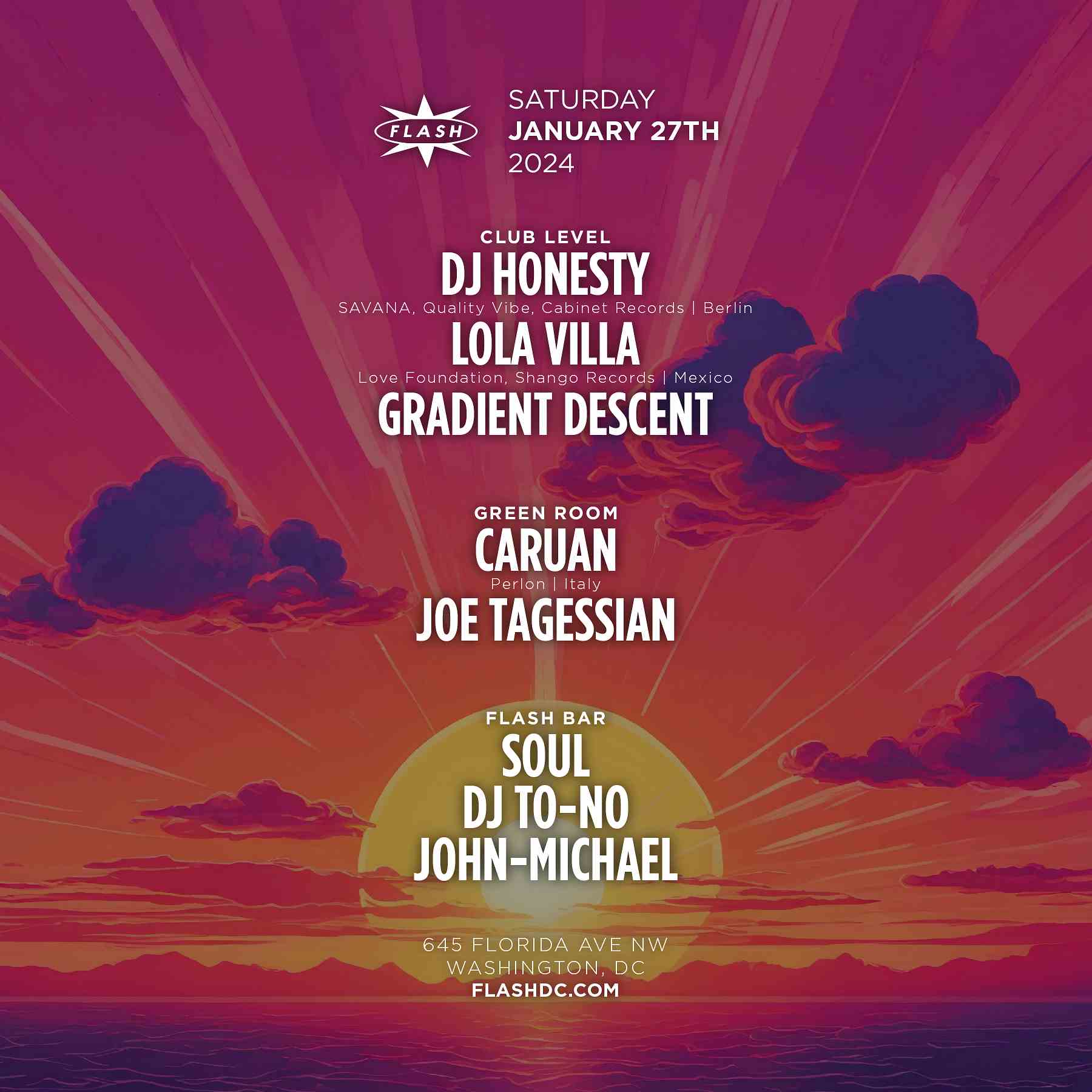 DJ Honesty - Lola Villa event flyer