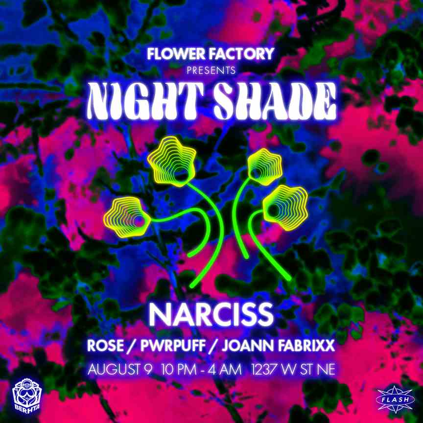 Narciss at BERHTA event flyer