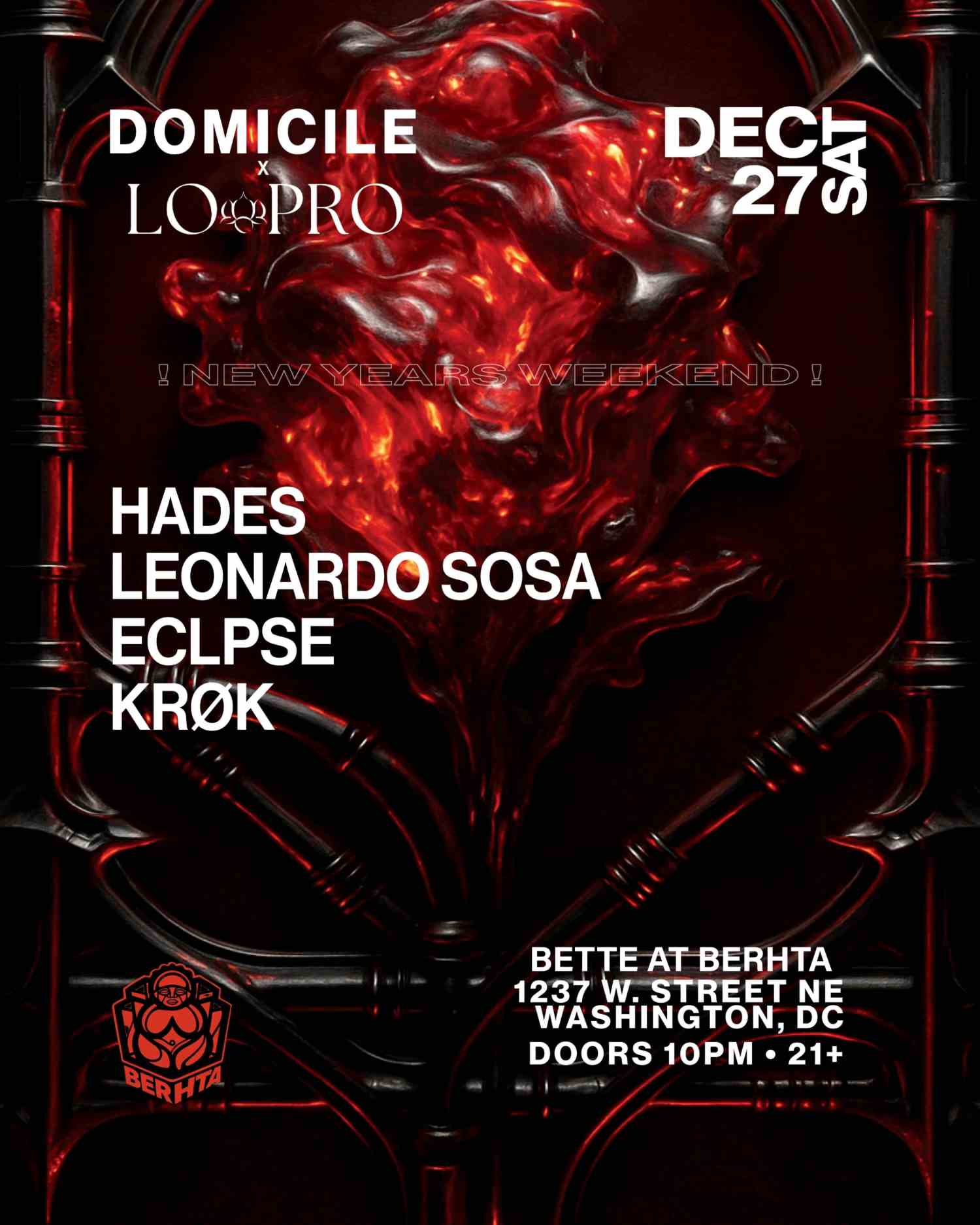 LO PRO x Domicile Present: Hades event flyer