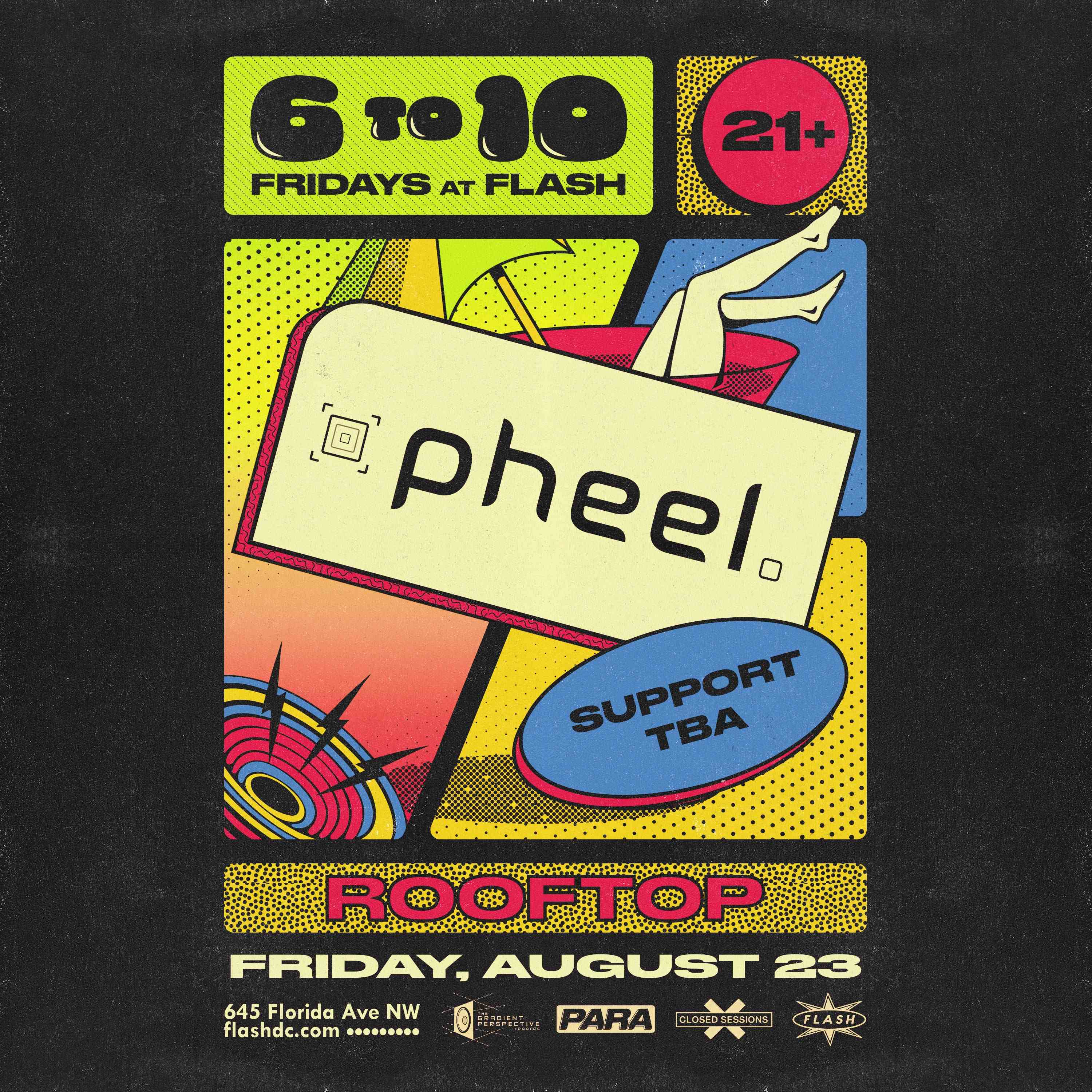 6to10: Pheel at Flash Rooftop event flyer