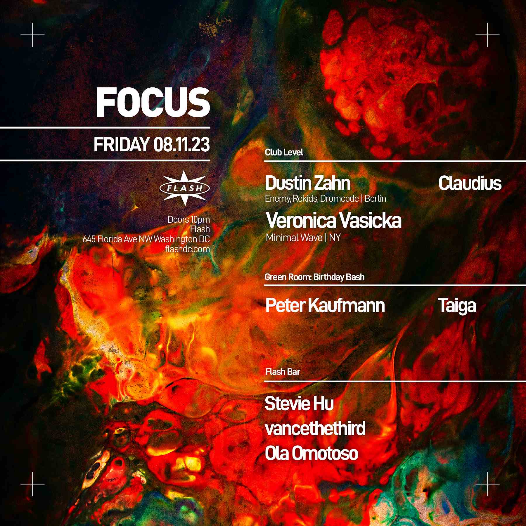 FOCUS: Dustin Zahn event flyer
