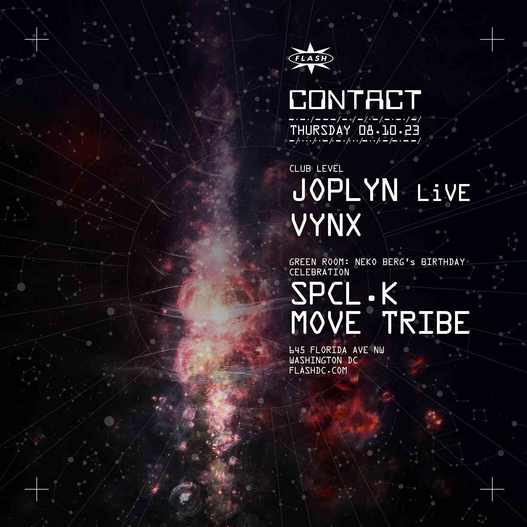 CONTACT: JOPLYN LiVE - VYNX event flyer