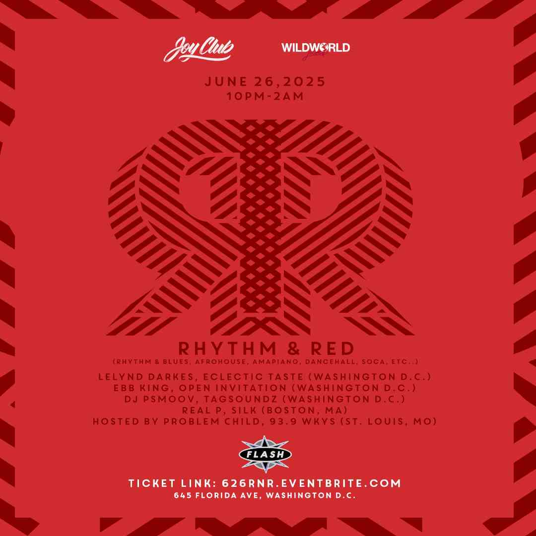 Joy Club & Wild World Jams: Rhythm & Red event flyer