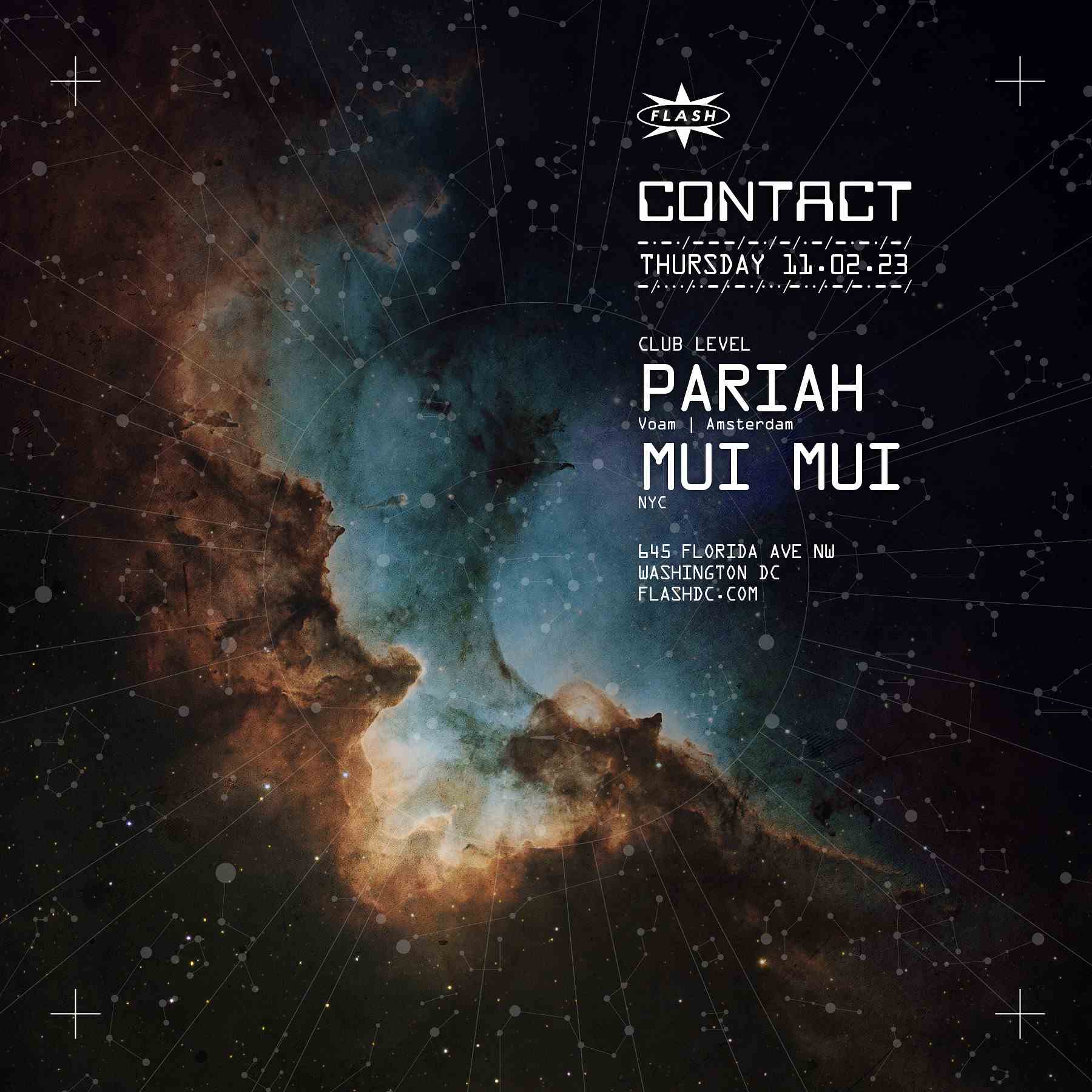 CONTACT: Pariah event flyer