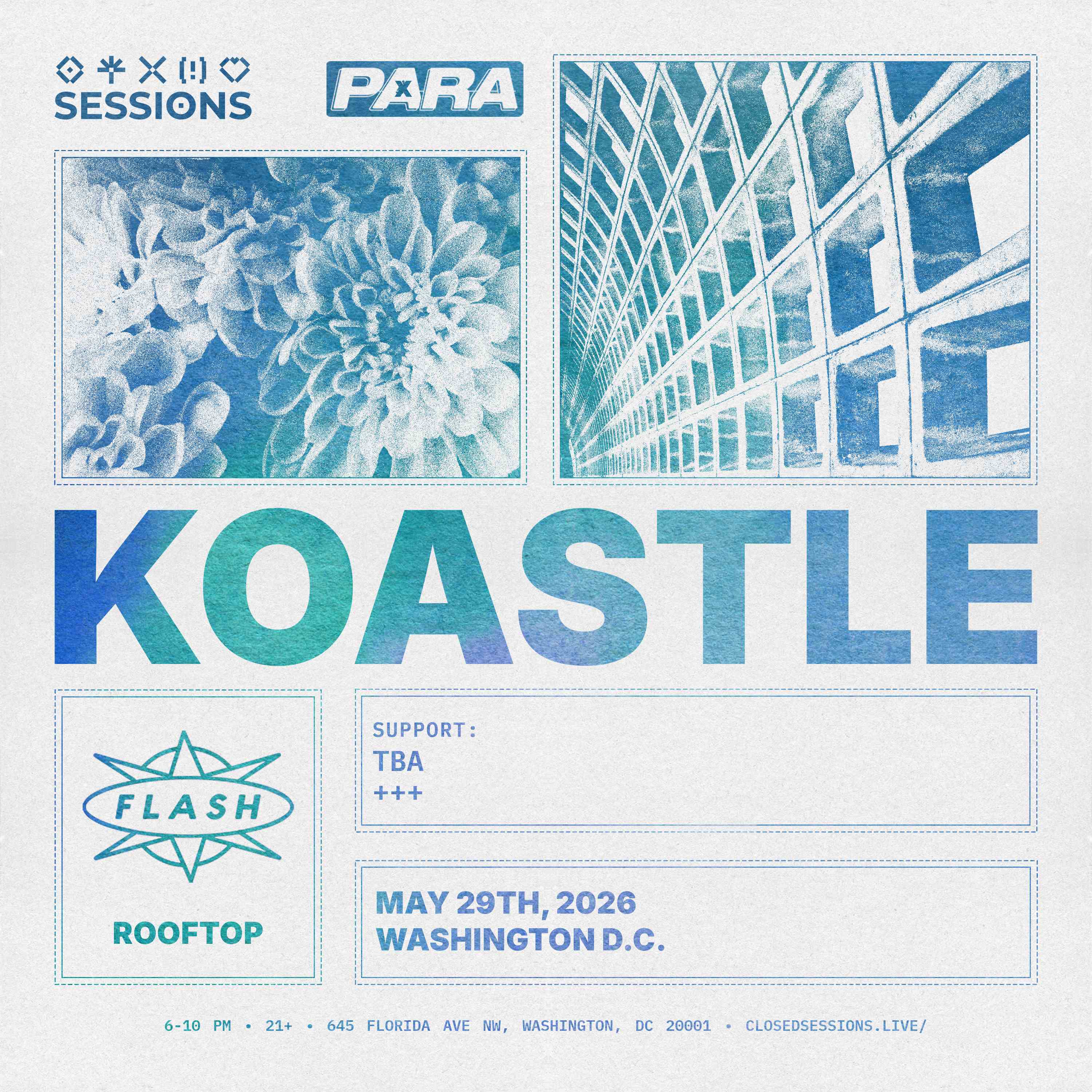 Sessions & Para present: Koastle @ Flash Roof event flyer