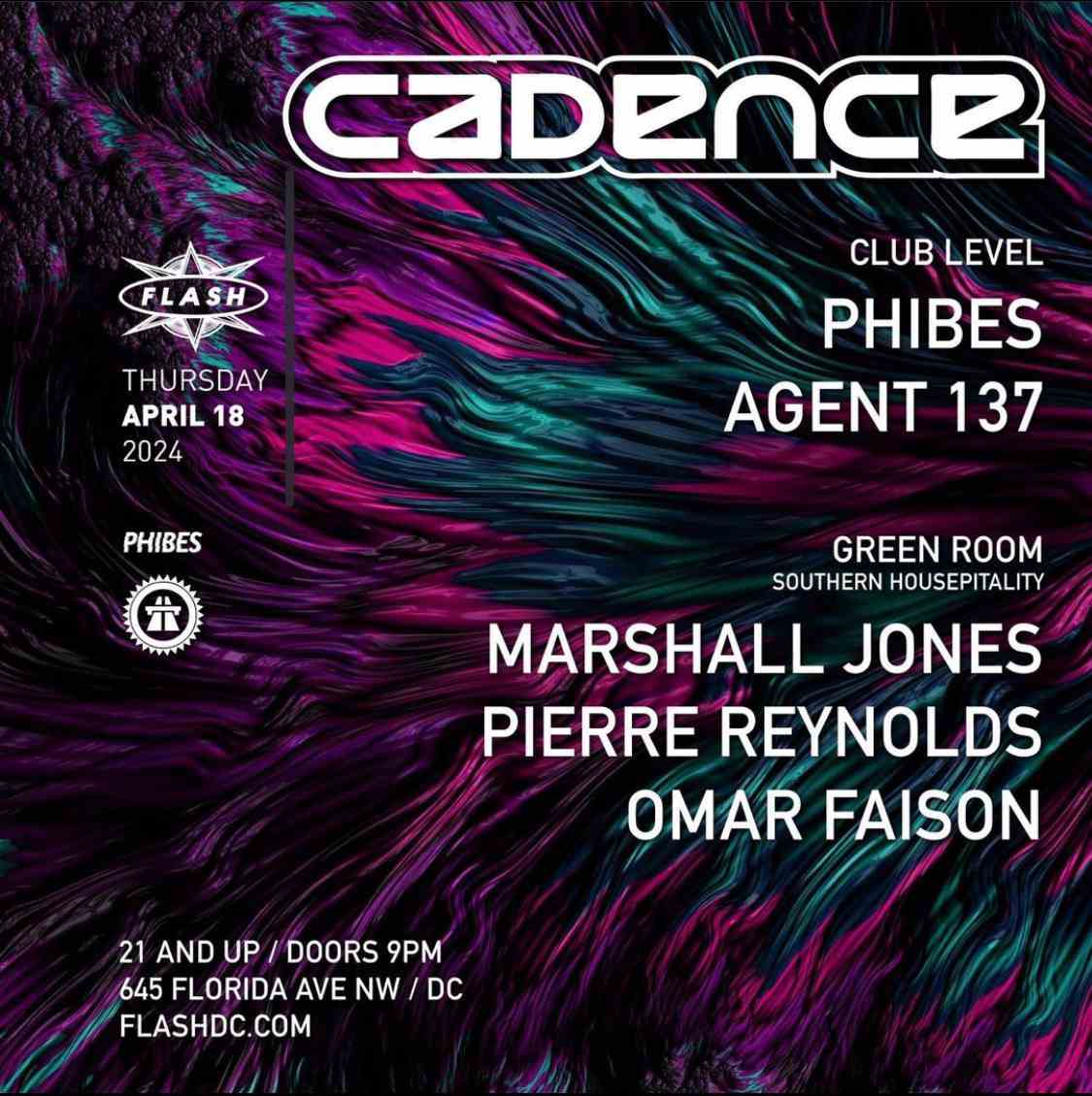 Cadence Presents Phibes event flyer