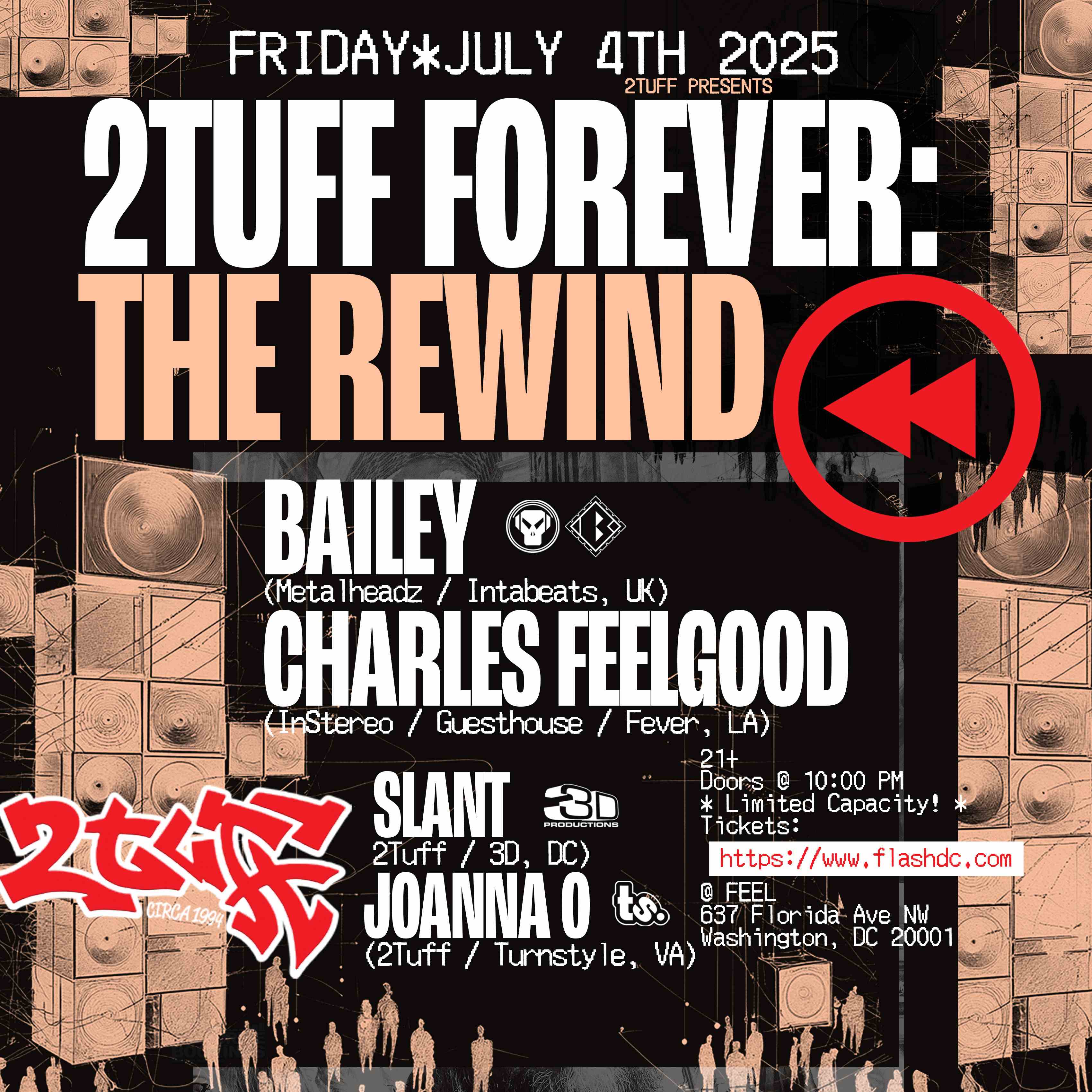 2TUFF FOREVER: THE REWIND AT FEEL event flyer