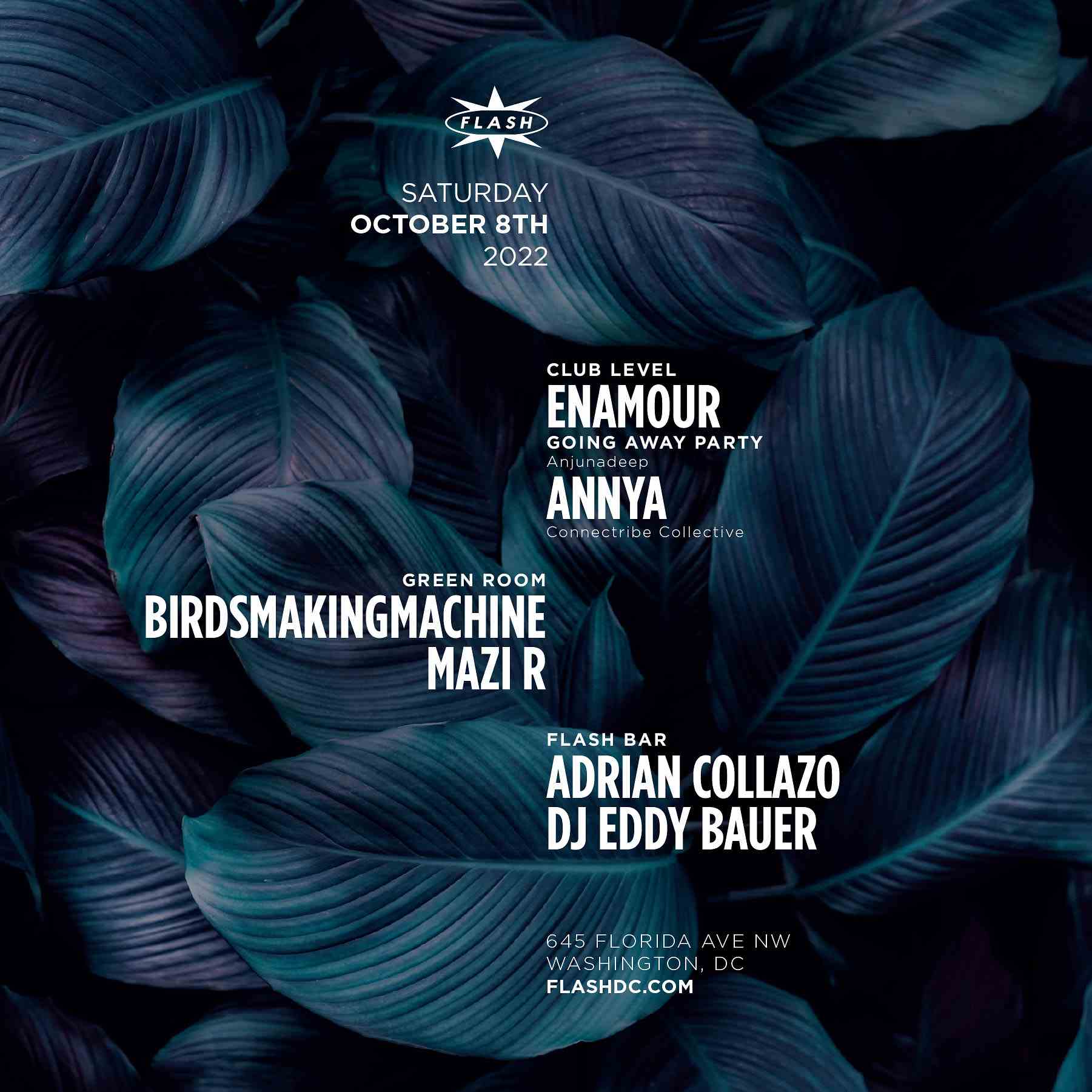 Enamour: Going Away Party - Annya - BirdsMakingMachine - Mazi R - Adrian Collazo - DJ Eddy Bauer event thumbnail