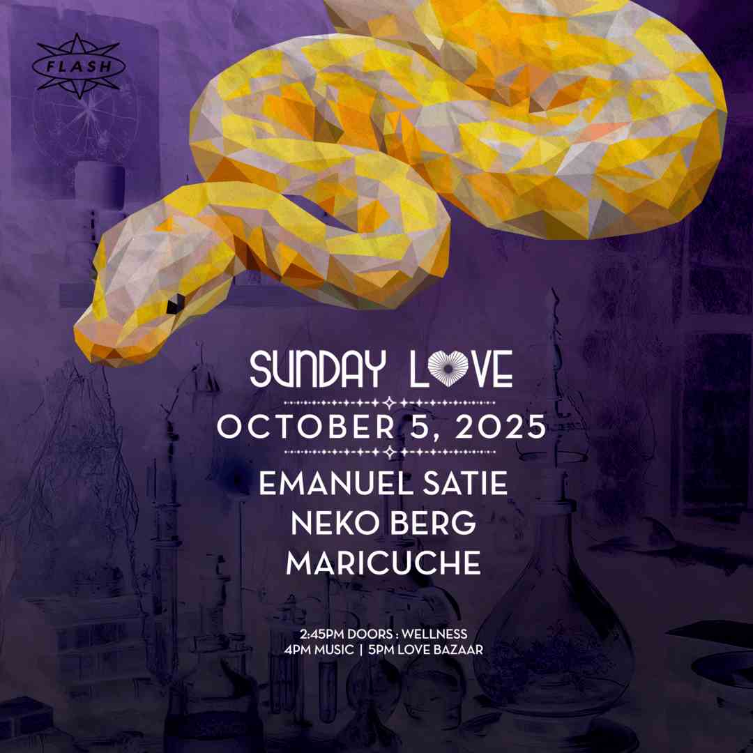Sunday Love: Emanuel Satie - Neko Berg - Maricuche event flyer
