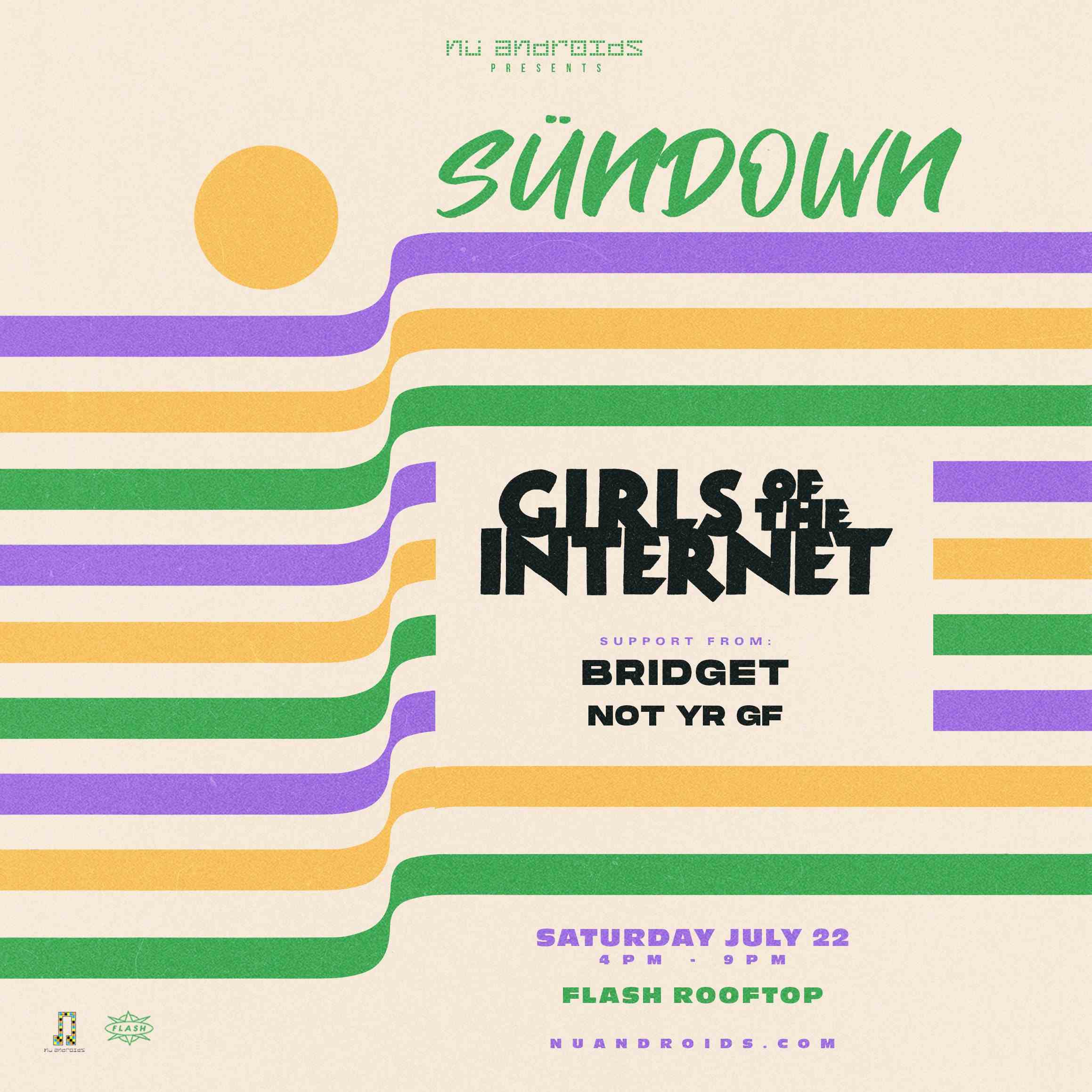 Nü Androids Presents SünDown: Girls of the Internet (21+) event flyer