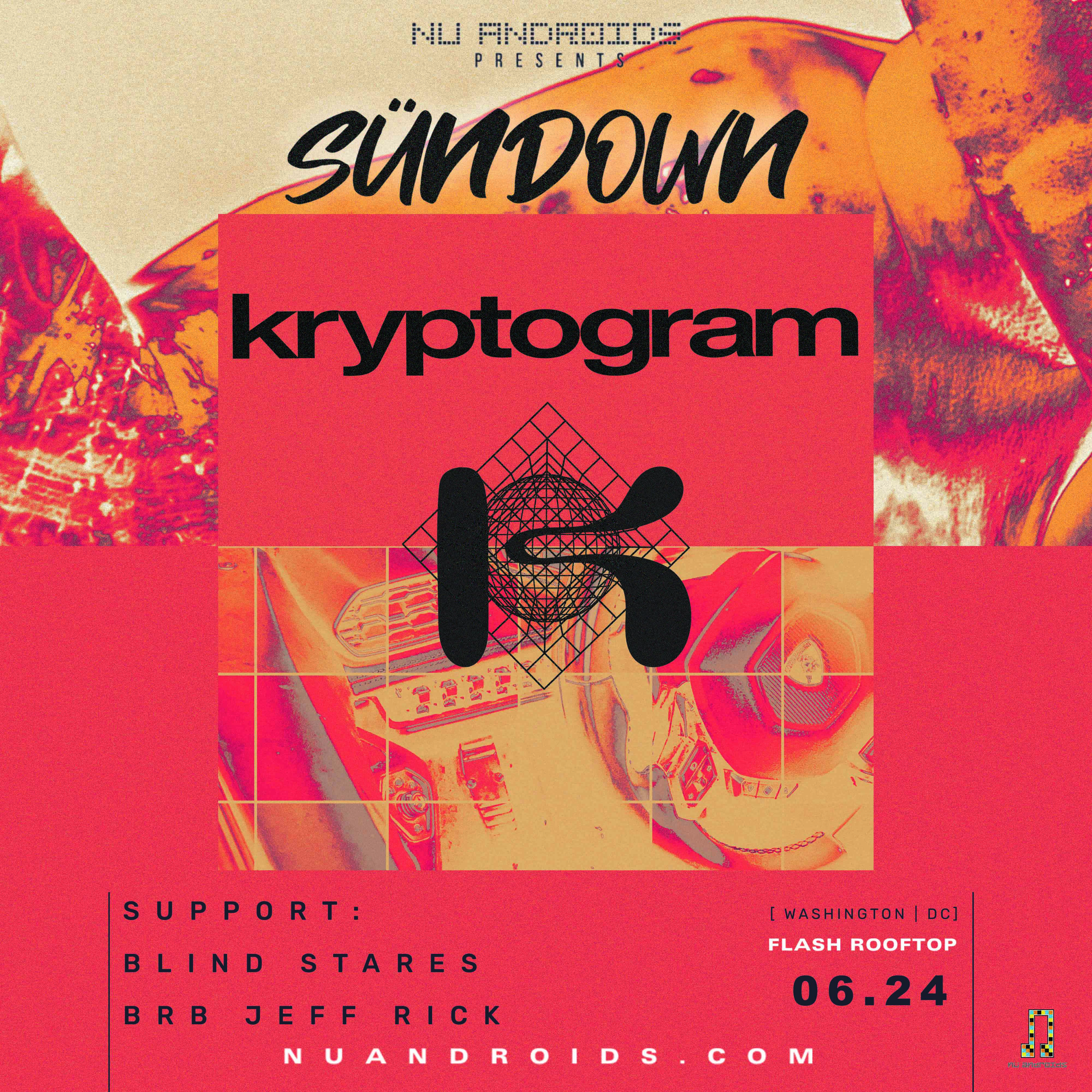 Event image for Nü Androids presents SünDown: kryptogram (21+)