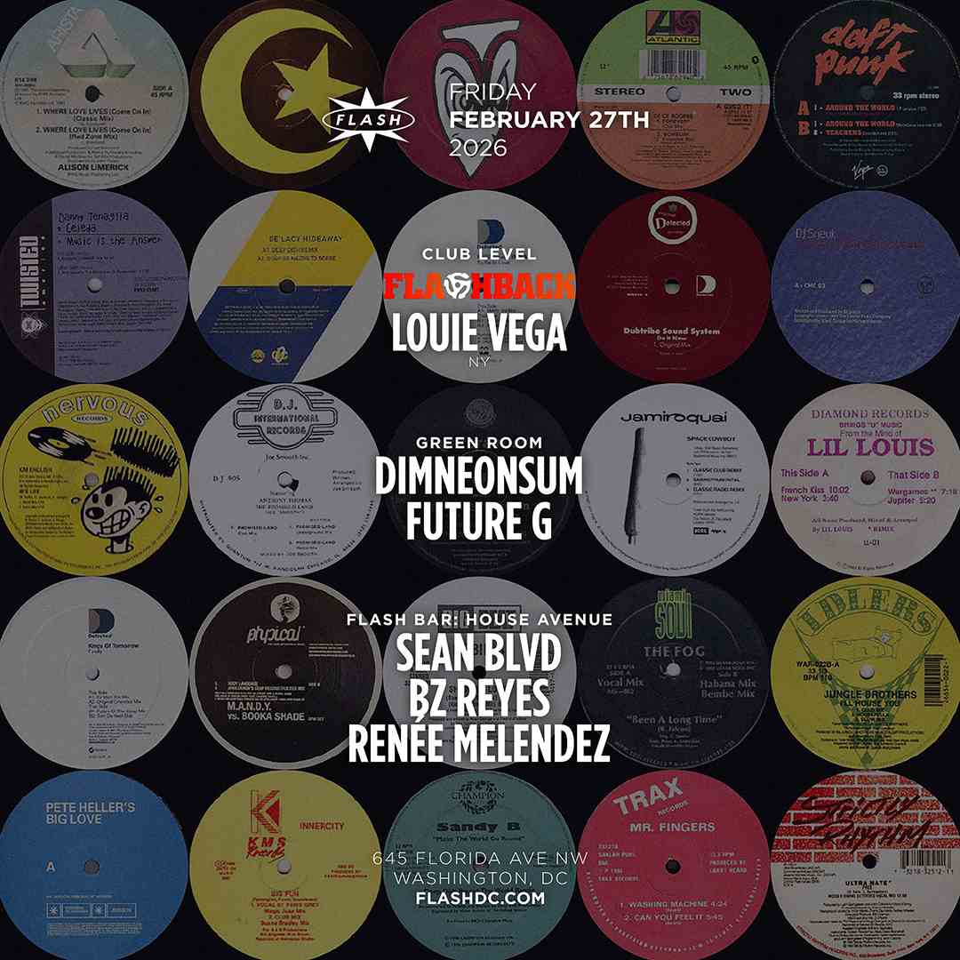 Louie Vega's Flashback event flyer
