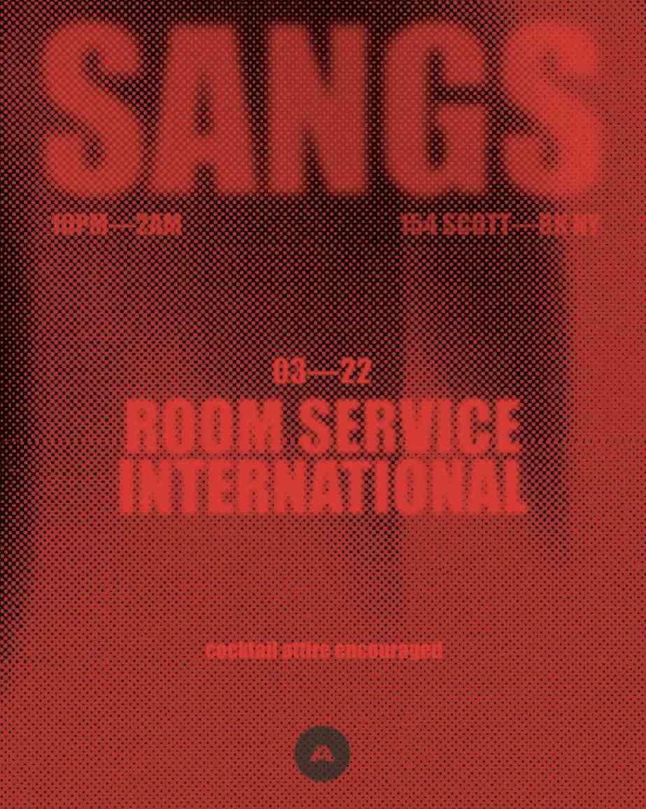 Room Service International event flyer