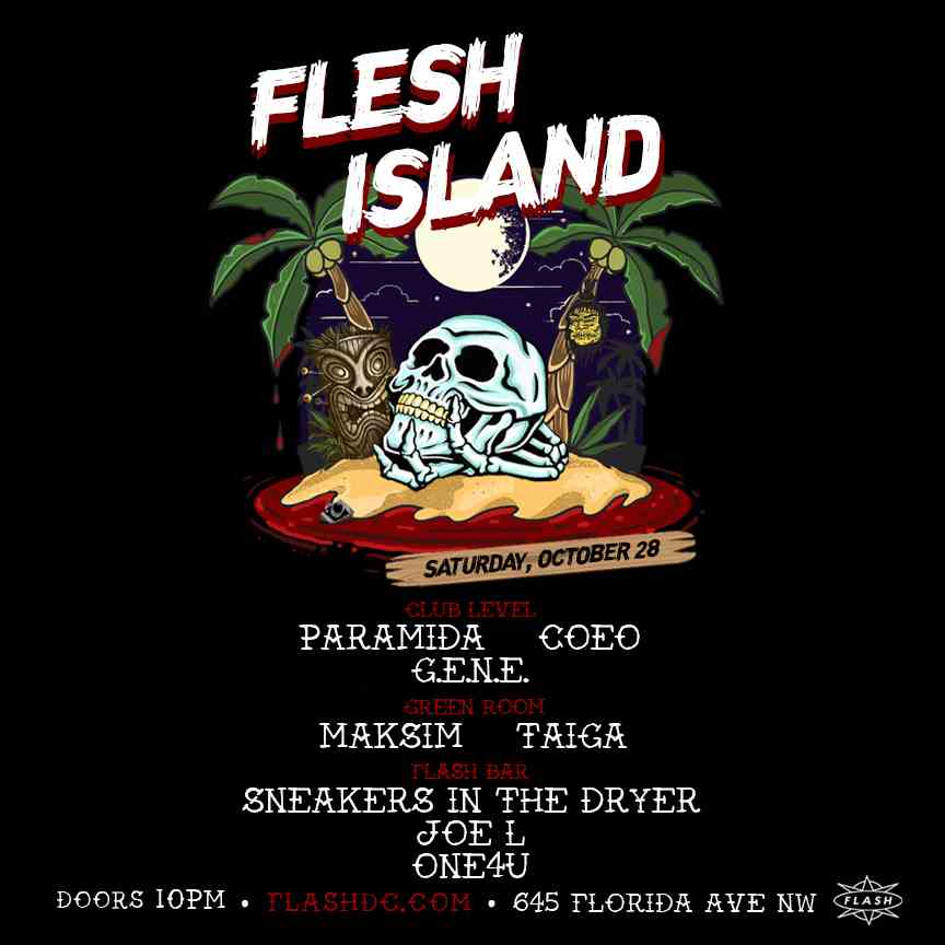 Halloween at Flesh Island: Paramida - COEO event flyer