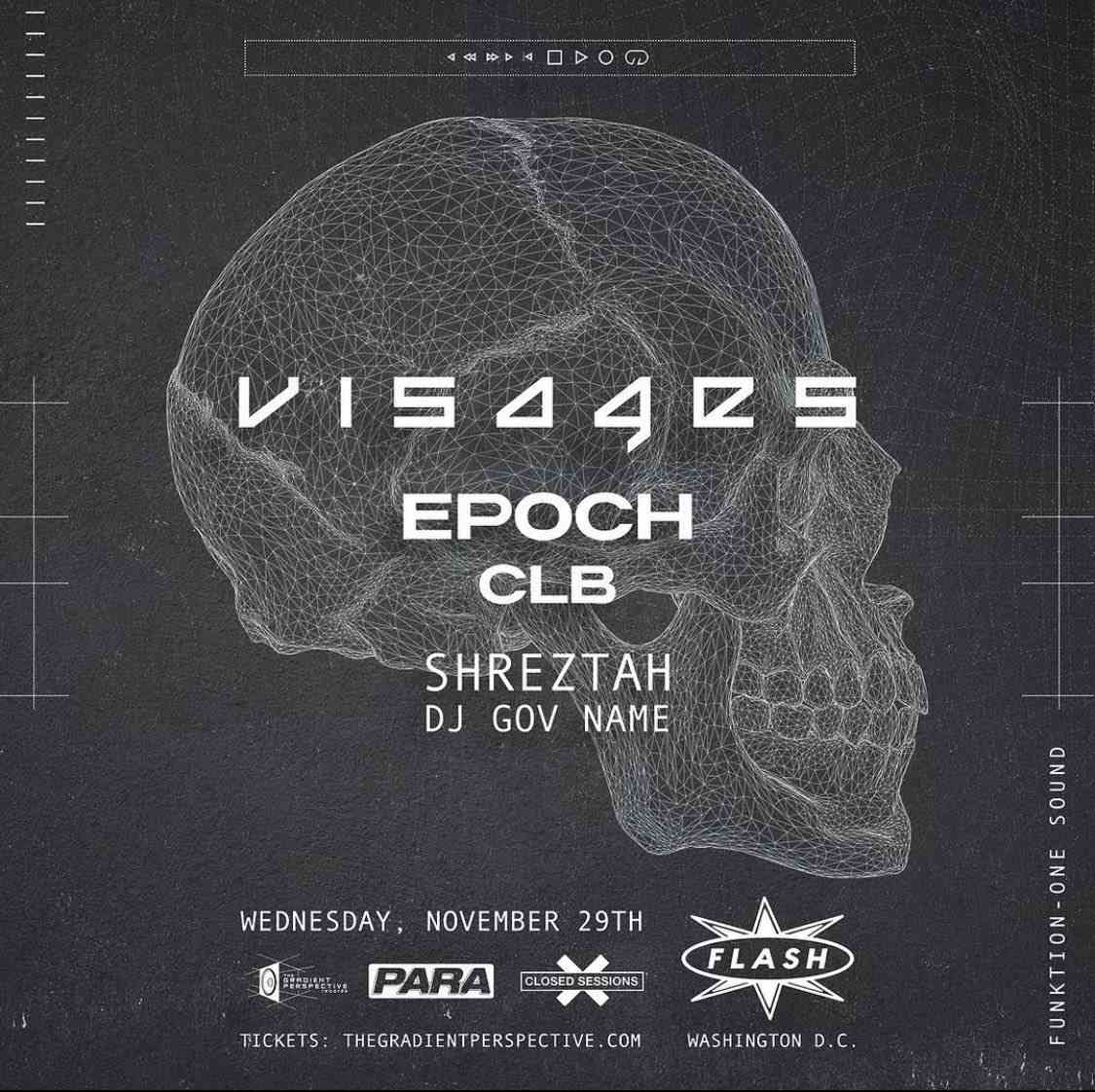 PARA PRESENTS, THE GRADIENT PERSPECTIVE & CLOSED SESSIONS PRESENTS: Visages - Epoch event flyer